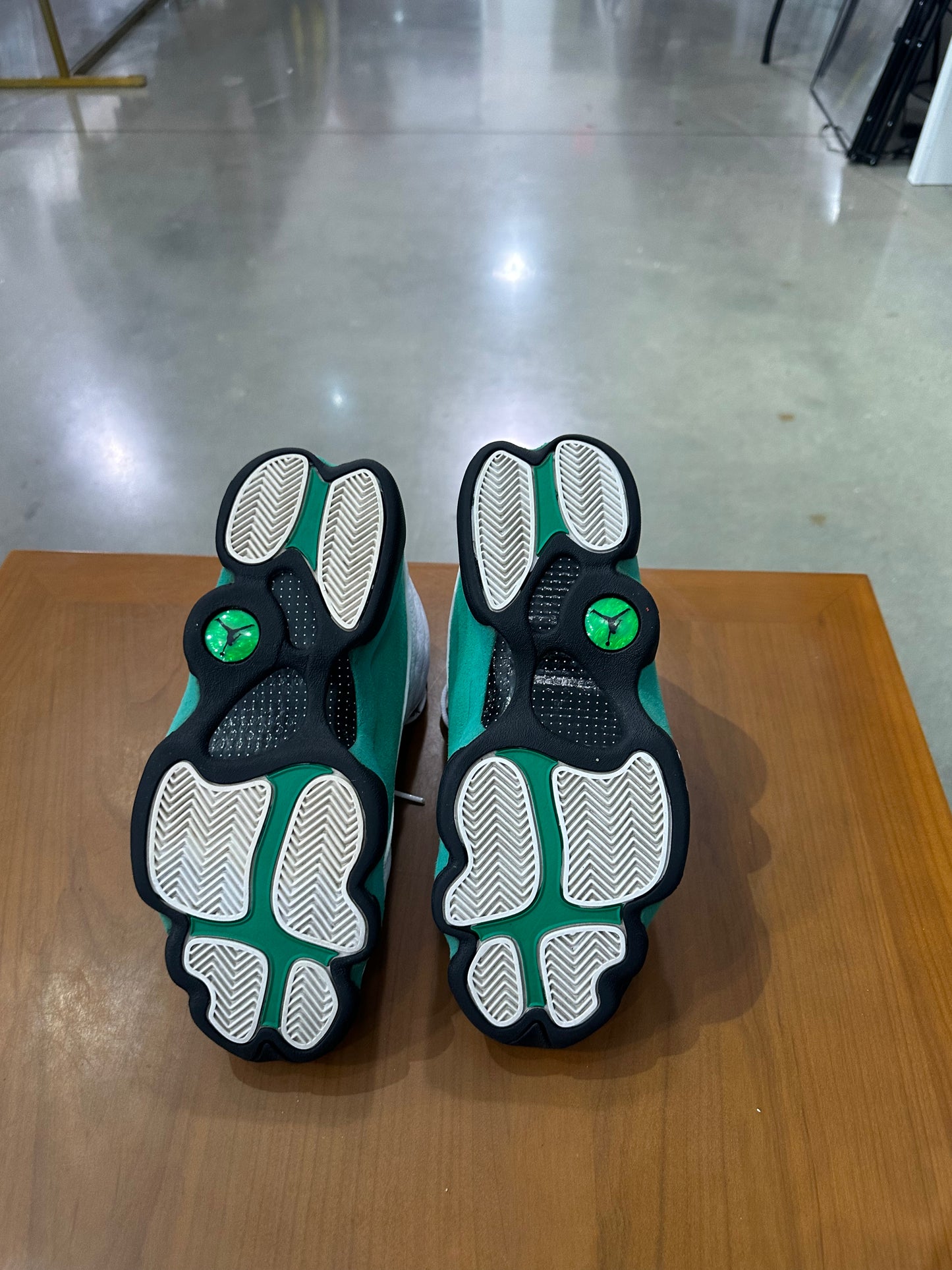 Preowned Air Jordan 13 White Lucky Green