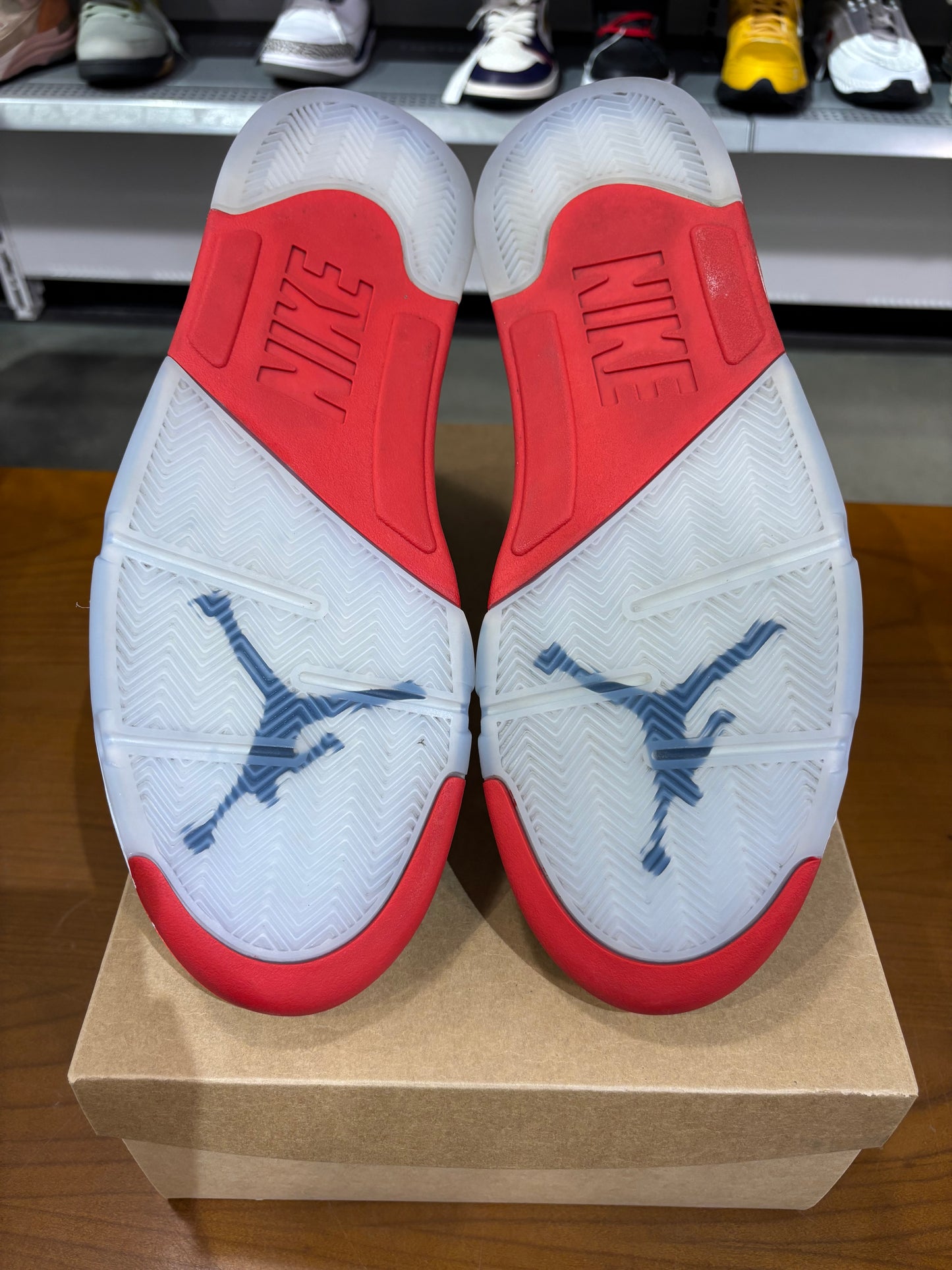 Preowned Air Jordan 5 Fire Red Black Tongue