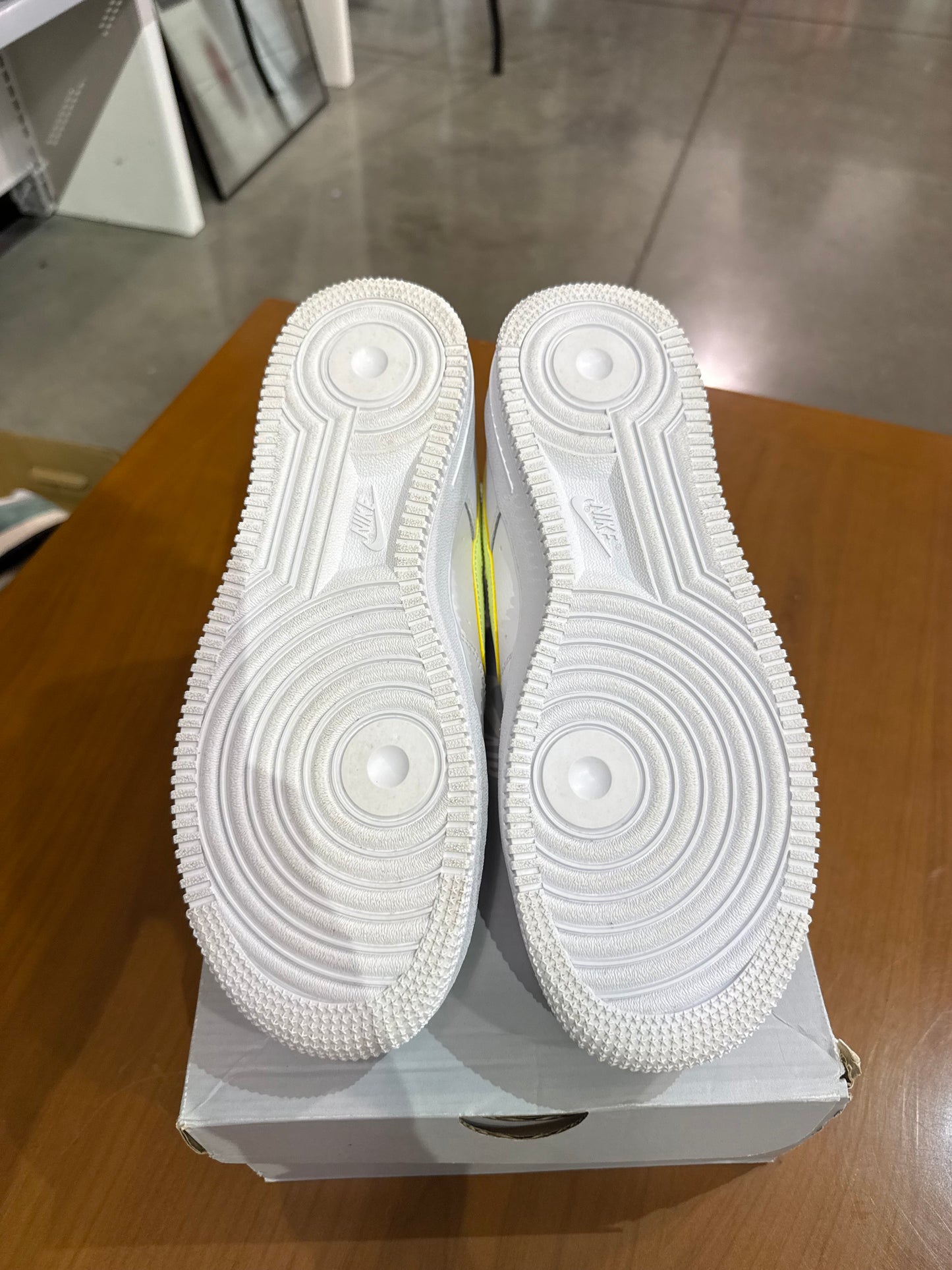 Preowned Nike Air Force 1 Low Worldwide White Barley Volt