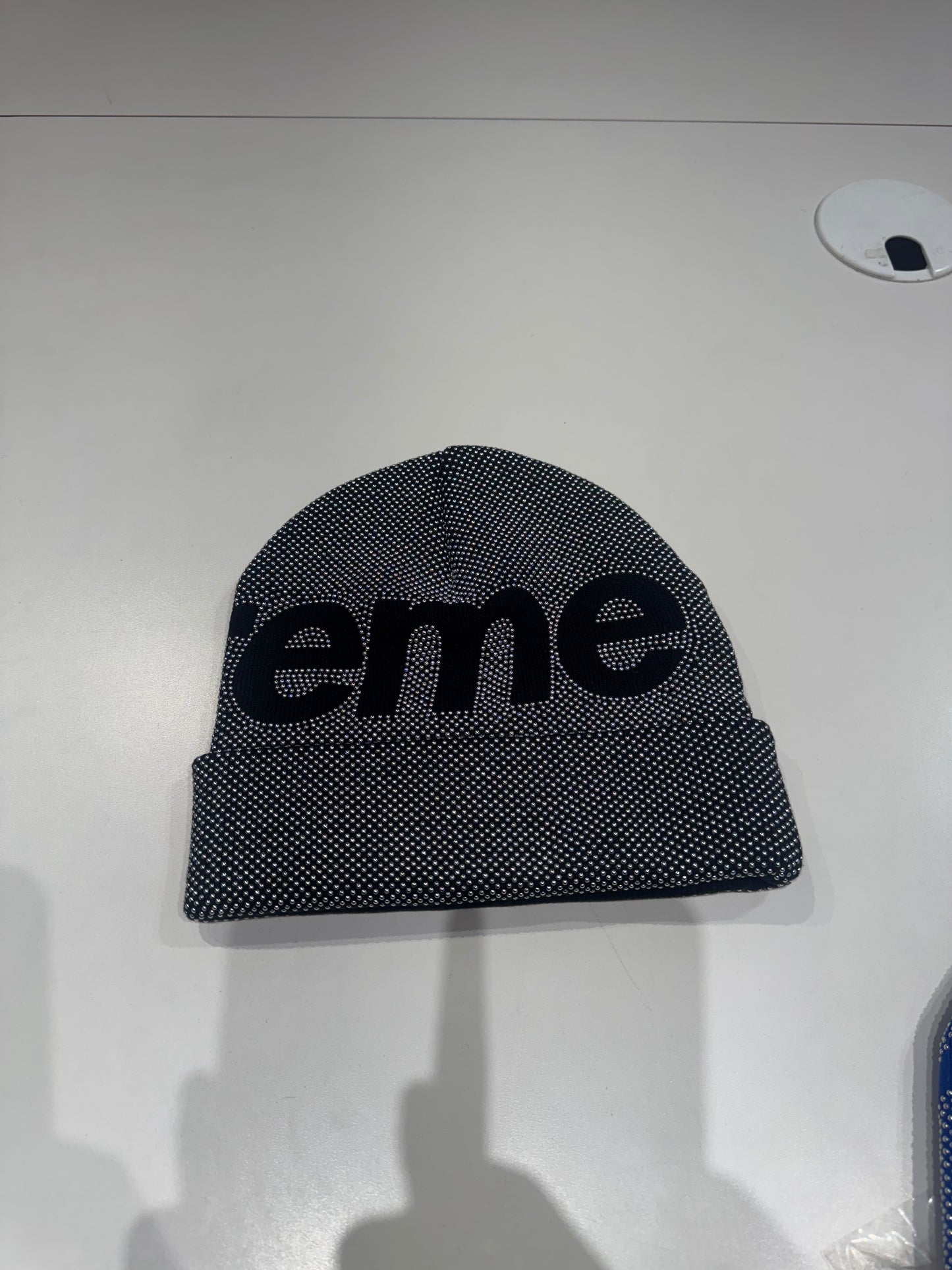 Supreme Studded Knockout Big Logo Beanie Black