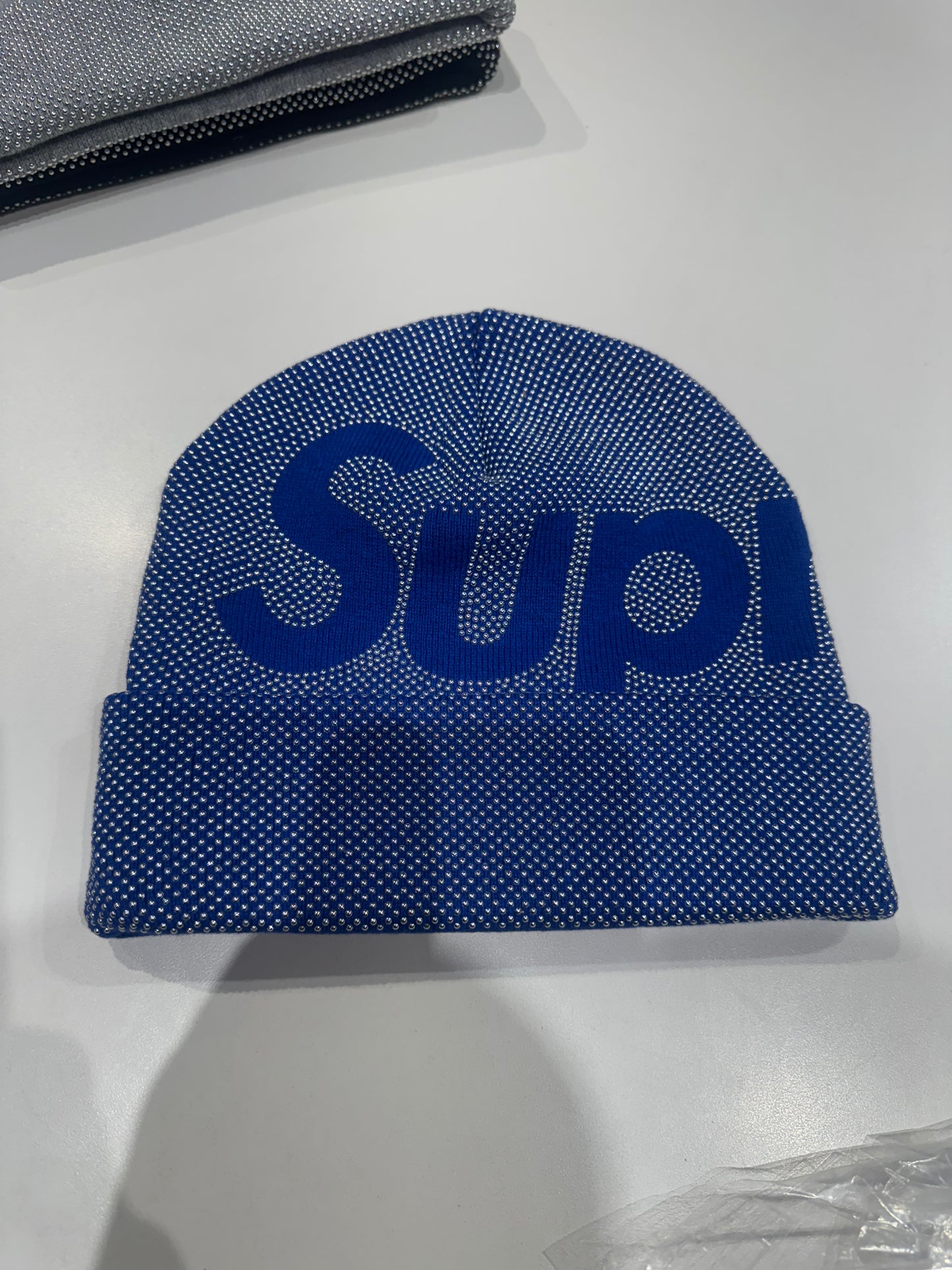 Supreme Studded Knockout Big Logo Beanie Royal
