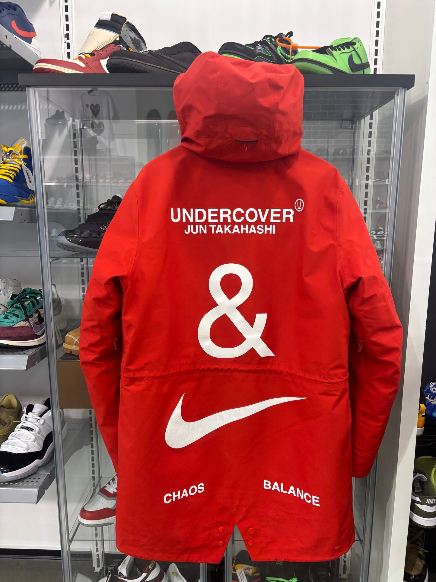 Preowned Nike Undercover Jacket 3-Layer Fishtail Down Coat Mountain Parka Red