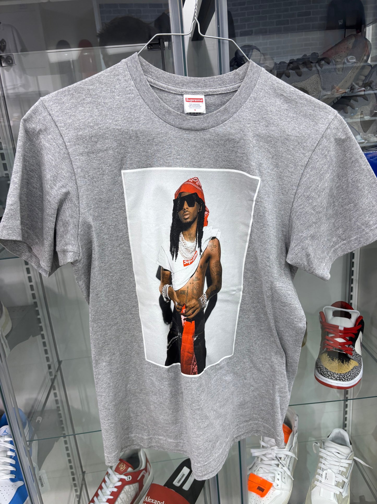 Preowned Supreme Playboi Carti Tee Heather Grey