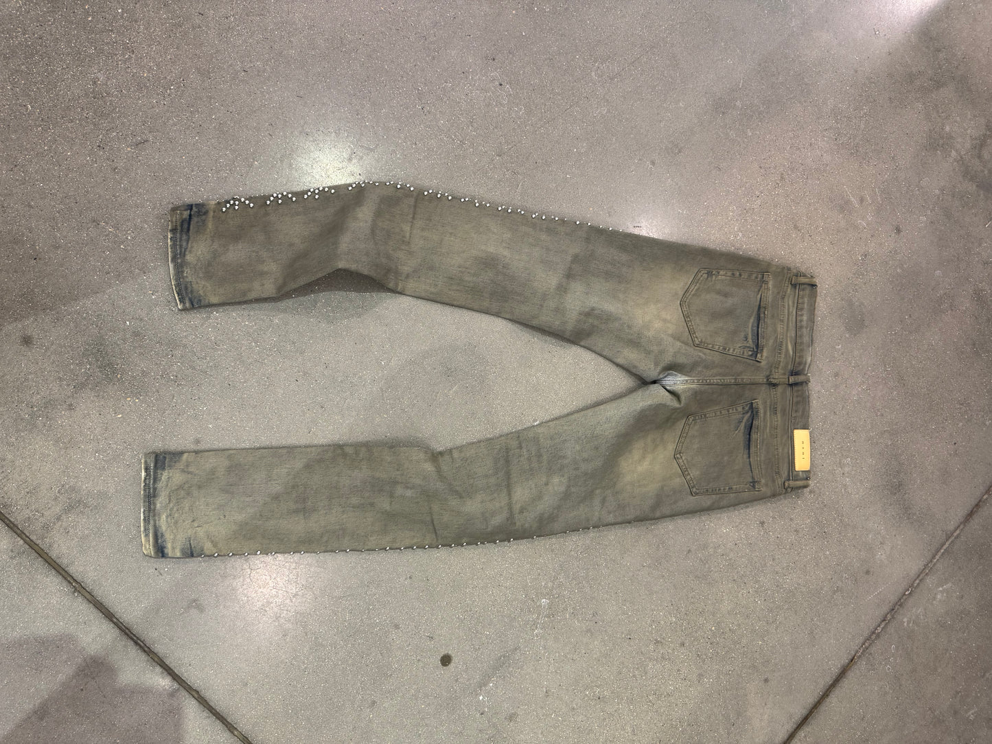 Preowned MNML Studded Stained Jeans