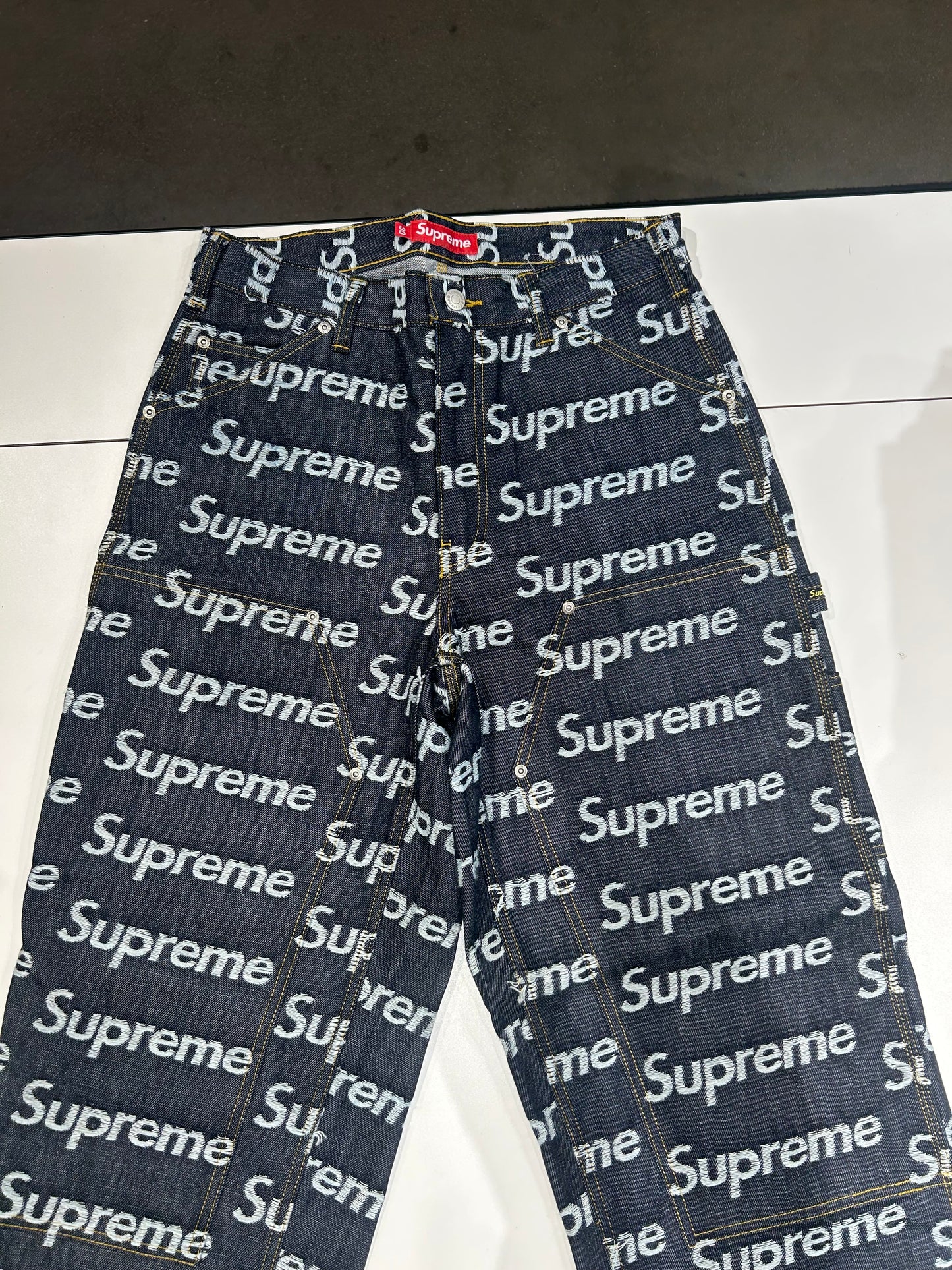 Supreme Jacquard Logos Double Knee Denim Painter Jean