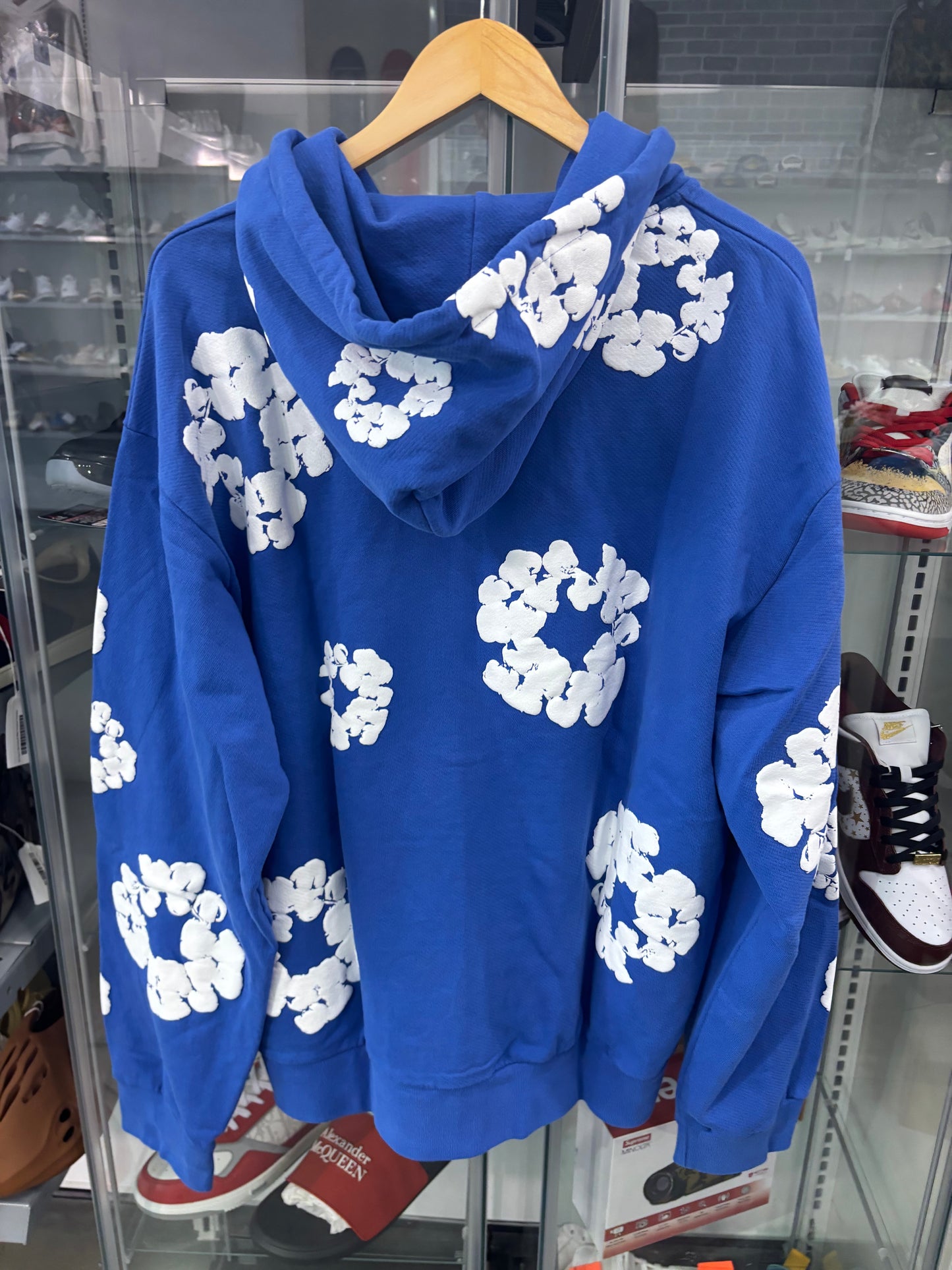 Denim Tears Cotton Wreath Zip Hoodie Blue