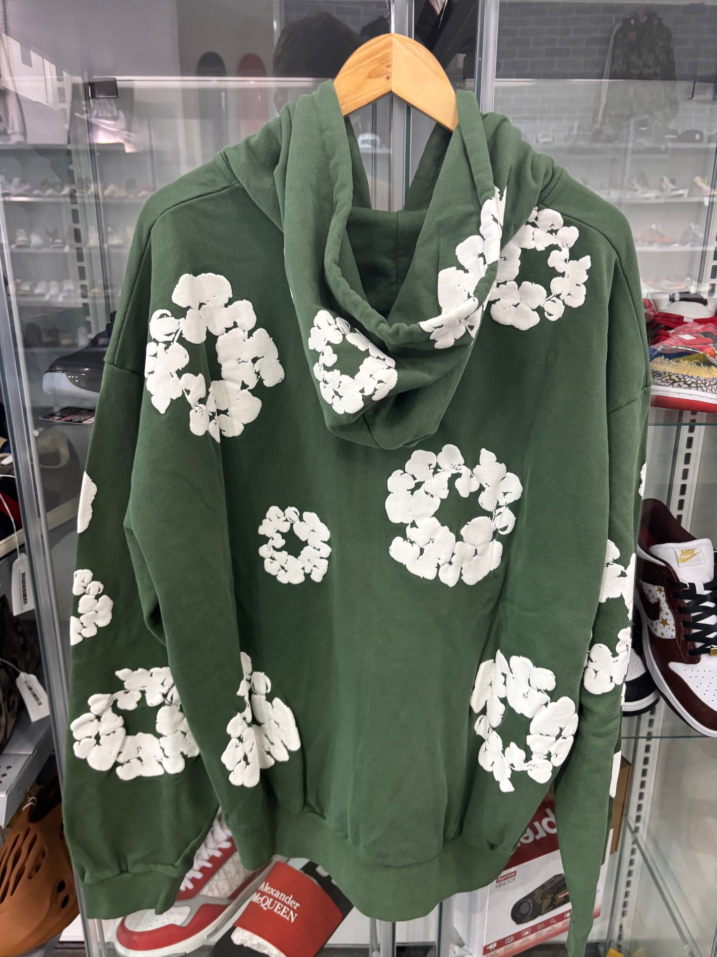 Denim Tears Cotton Wreath Zip Hoodie Green