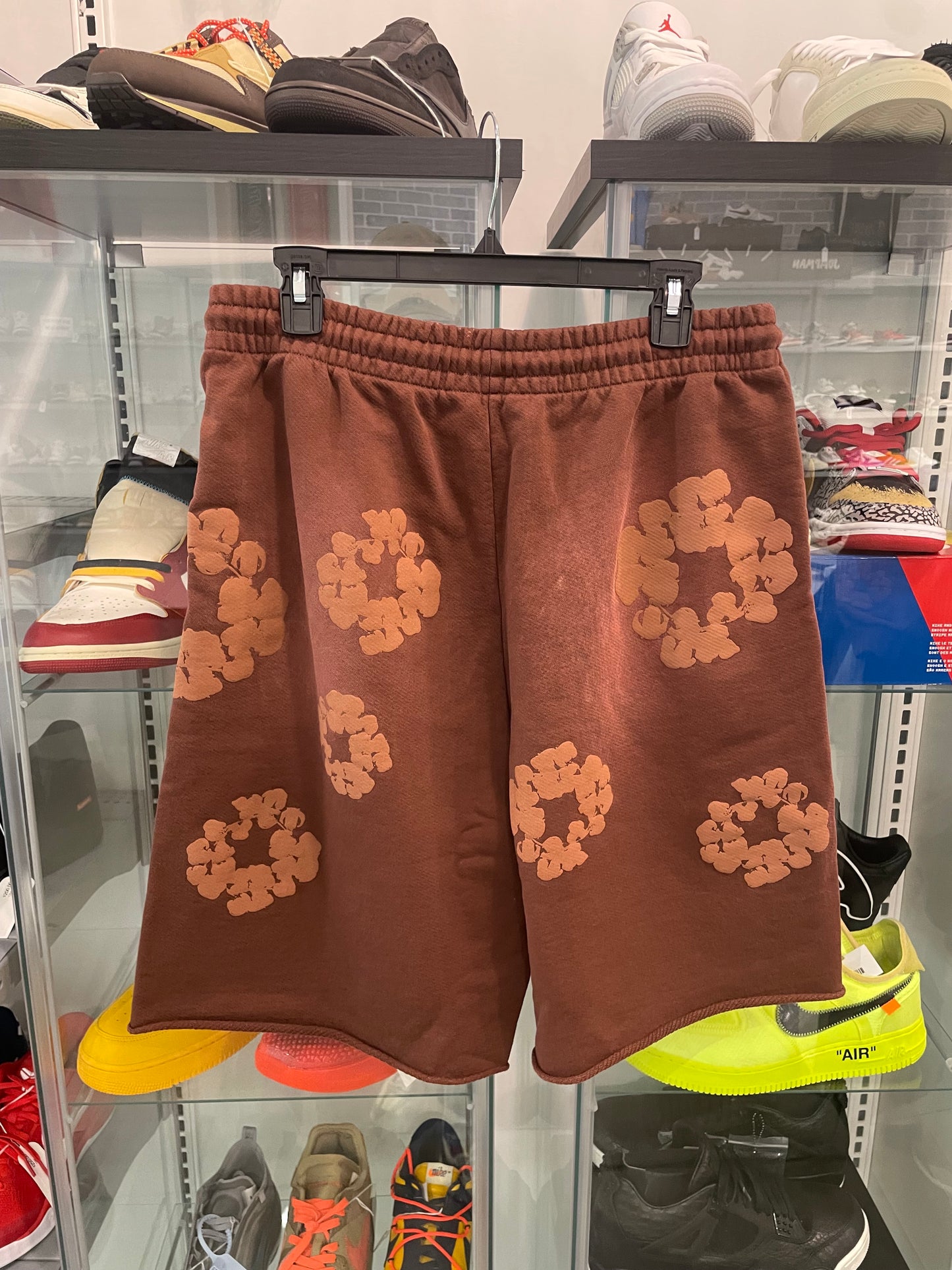 Denim Tears Mono Cotton Wreath Sweat Shorts Brown