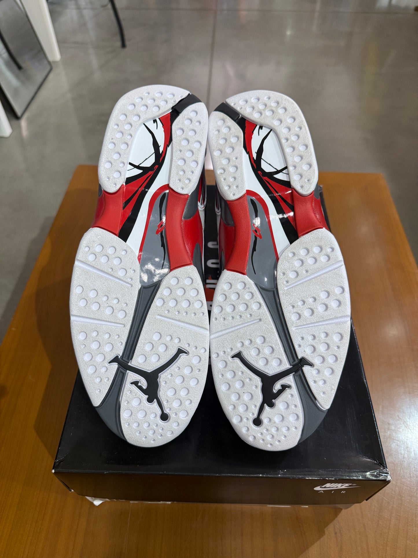 Preowned Air Jordan 8 White True Red