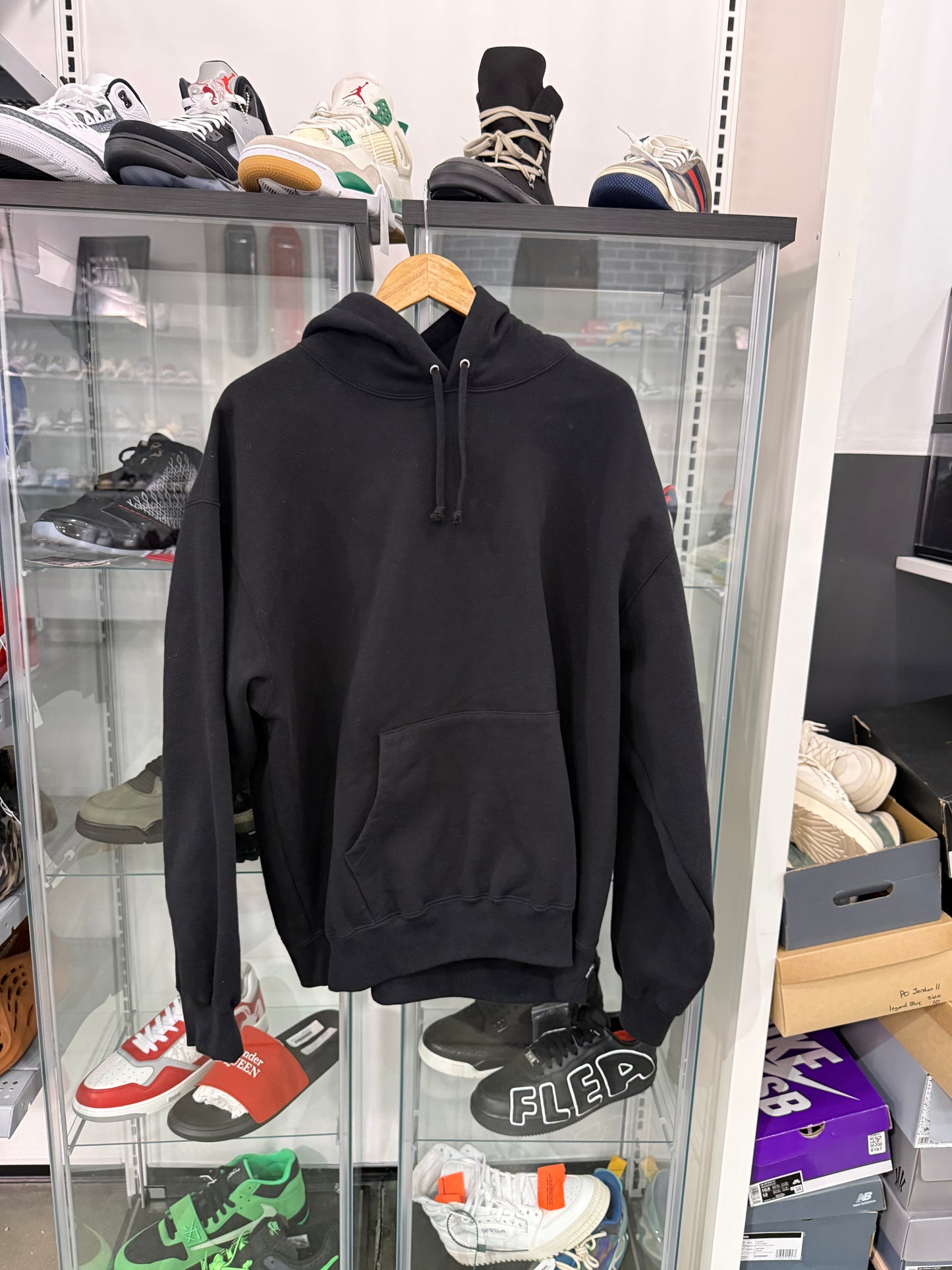 Preowned Supreme Satin Applique Hooded Sweatshirt Black (SS25)