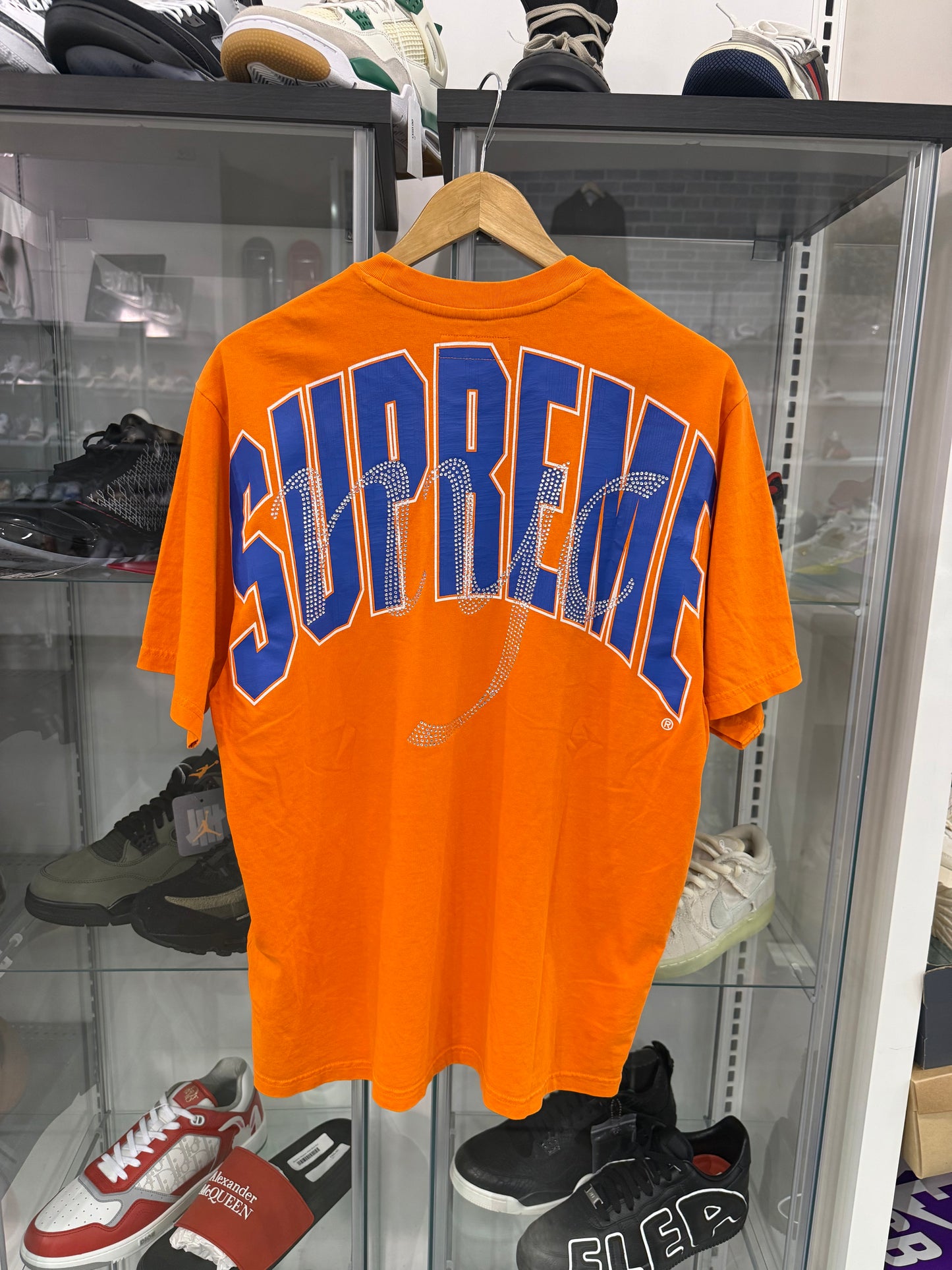 Supreme Rhinestone Script S/S Top Orange