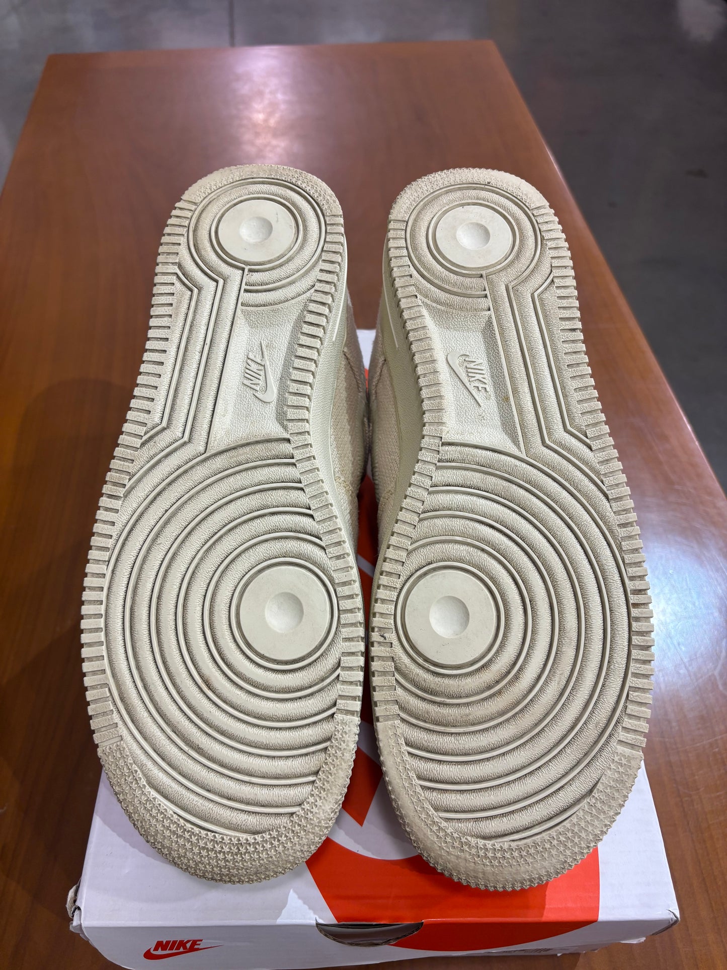 Preowned Stussy Nike Air Force 1 Low Fossil