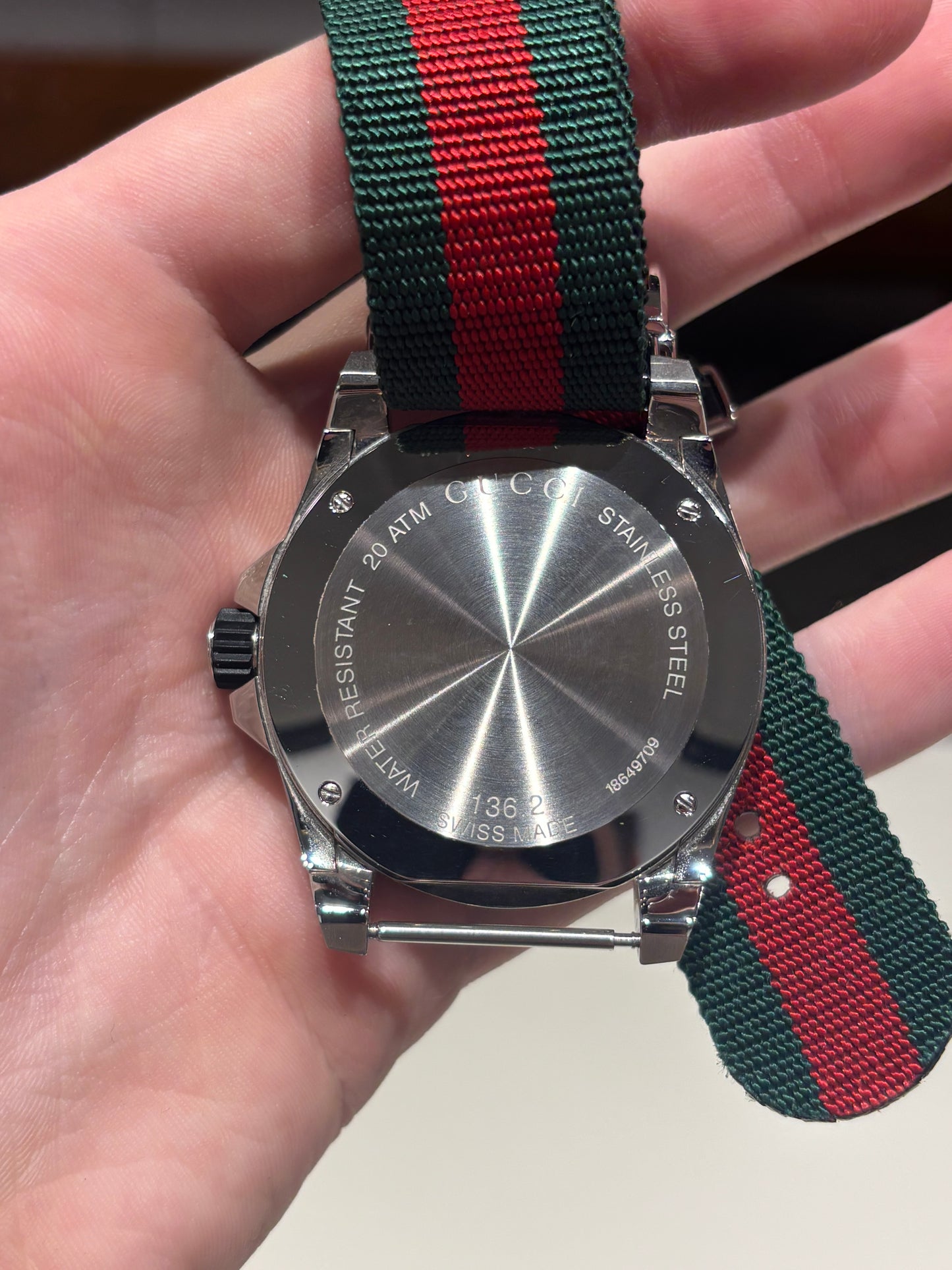 Preowned Gucci Dive 136.2 Watch Stainless Steel Nylon Strap