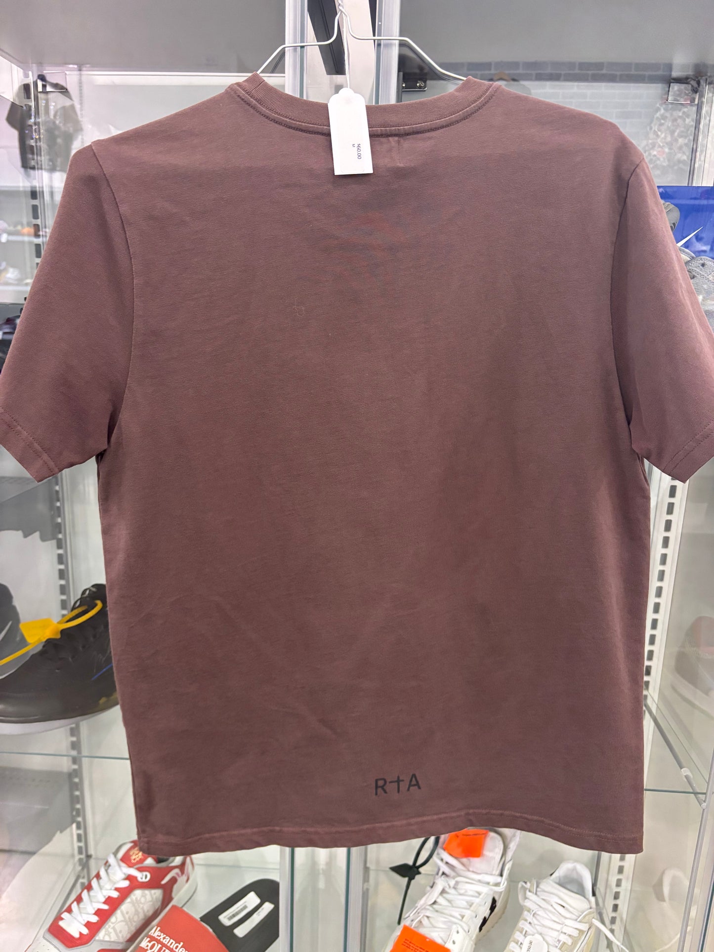Preowned RTA Liam Blush Snake Logo Tee Brown