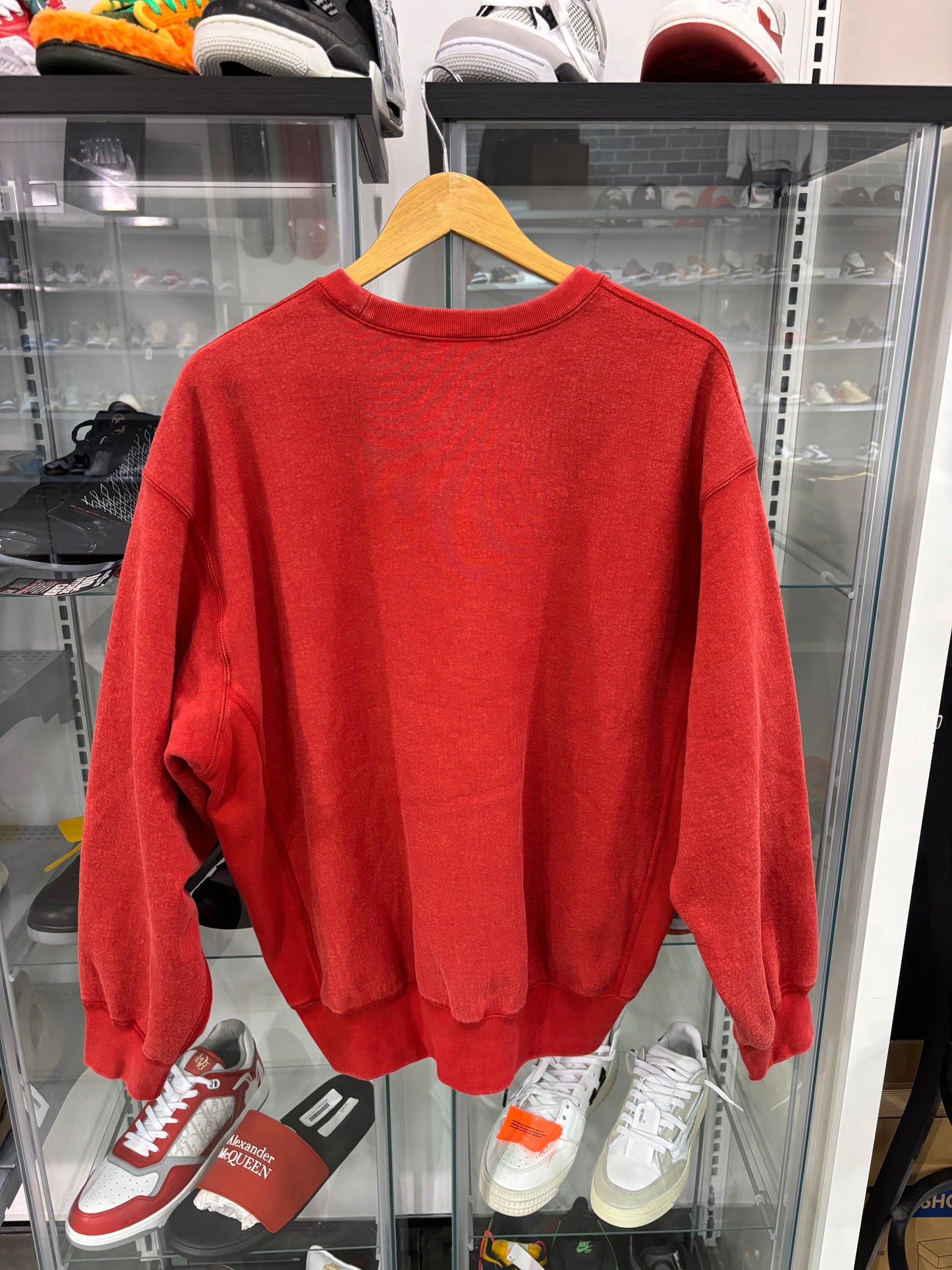 Preowned Supreme Washed Box Logo Crewneck Red