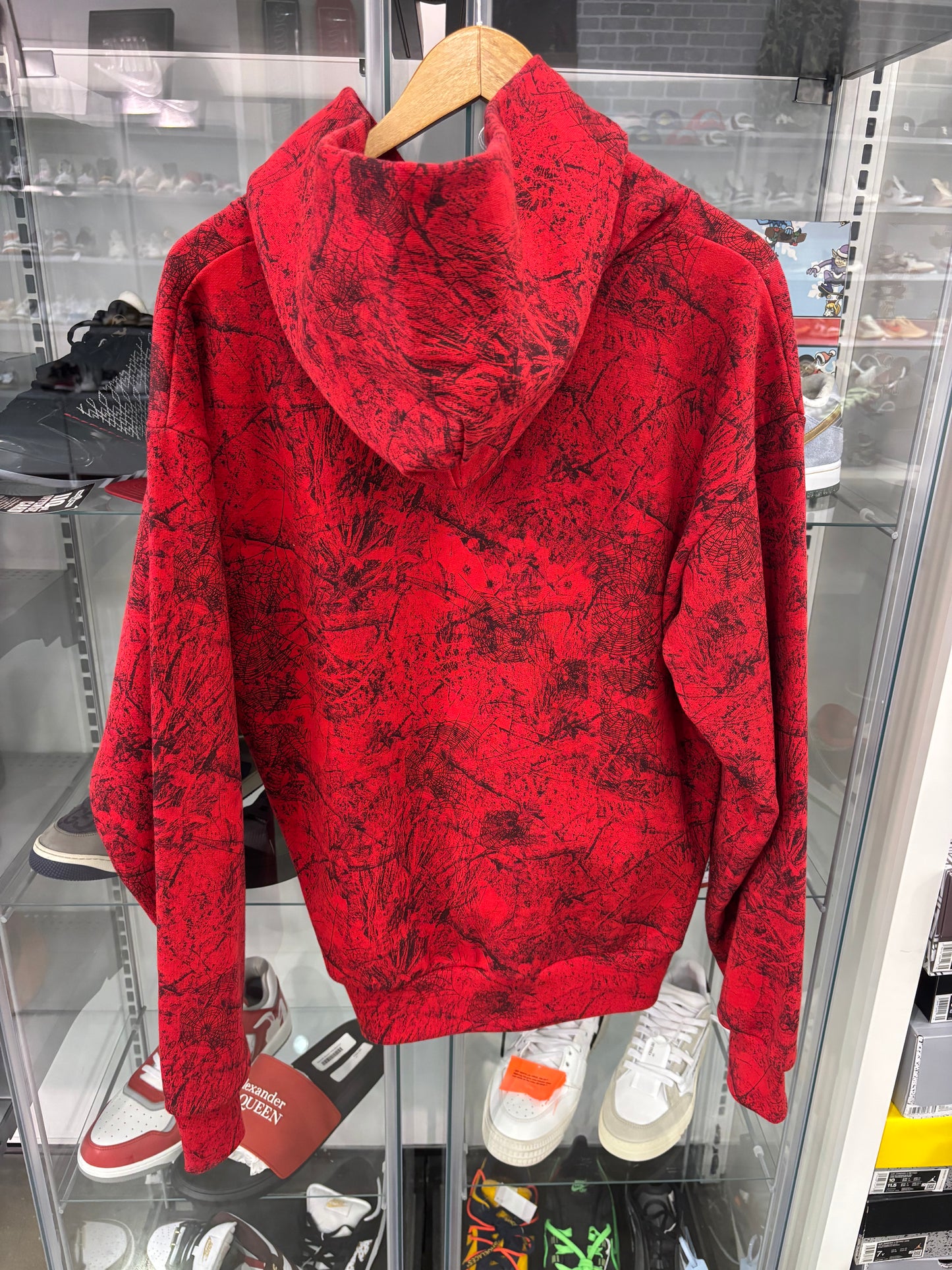Preowned Sp5der Hoodie Red Black