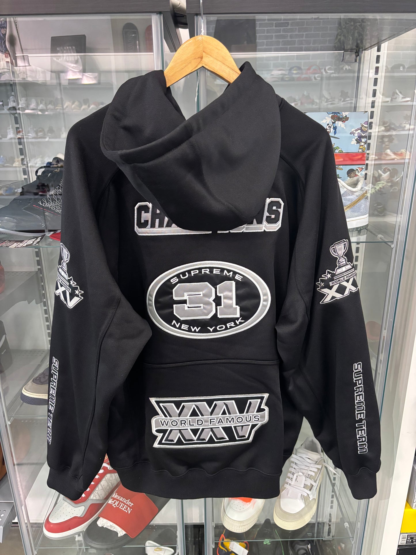 Supreme Football Zip Up Hooded Sweatshirt Black