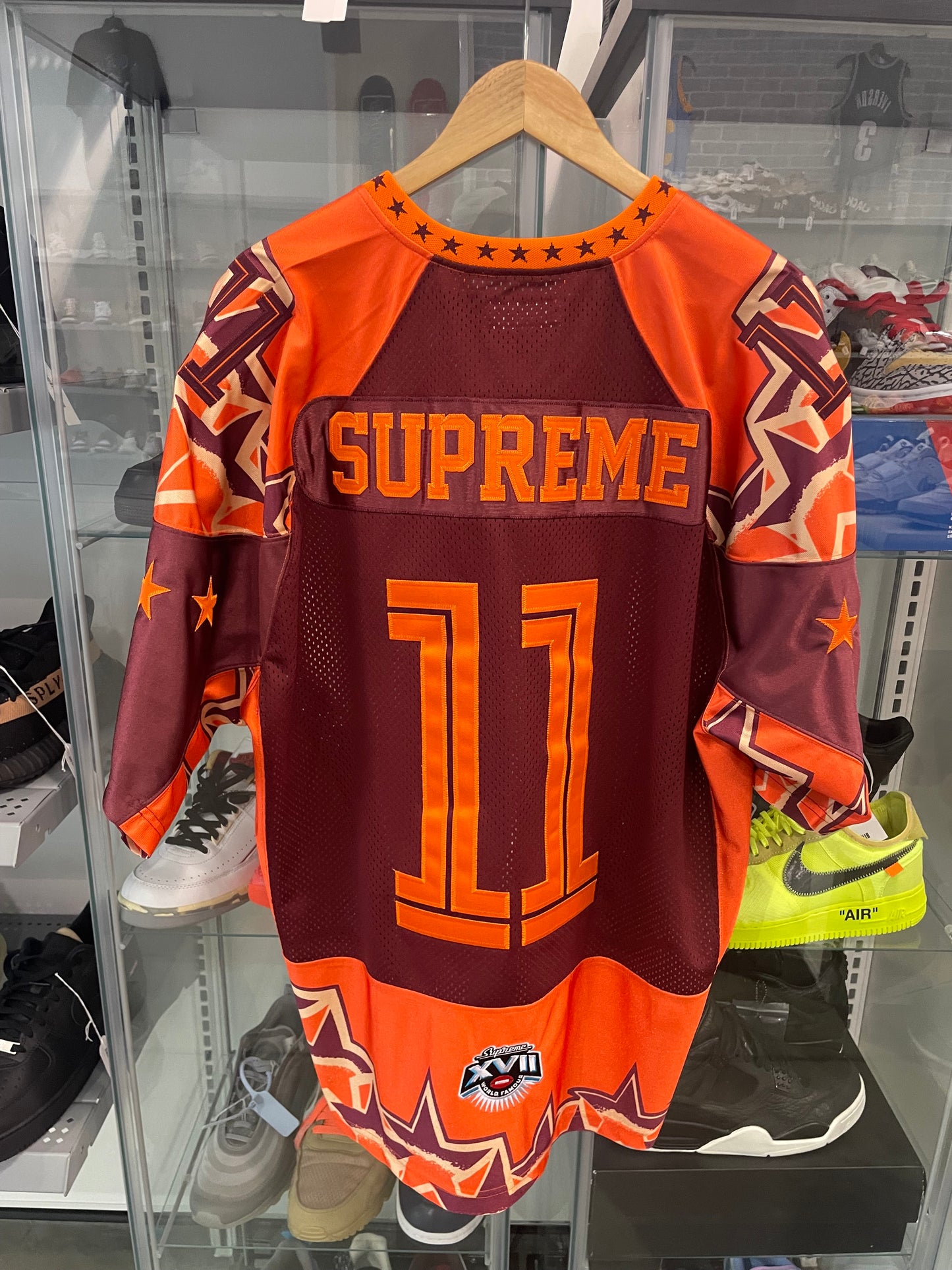 Preowned Supreme Football Jersey Orange