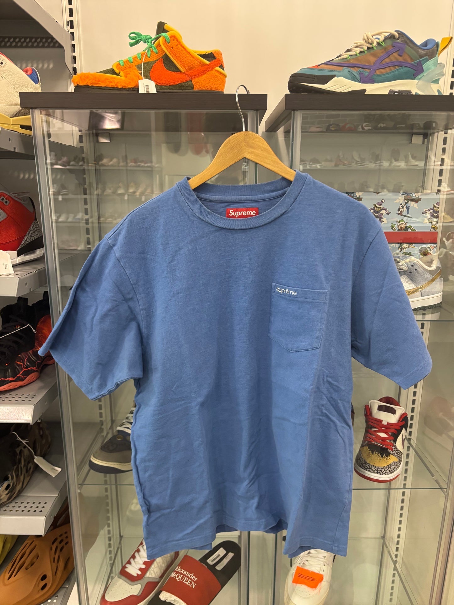 Preowned Supreme Pocket Tee Blue
