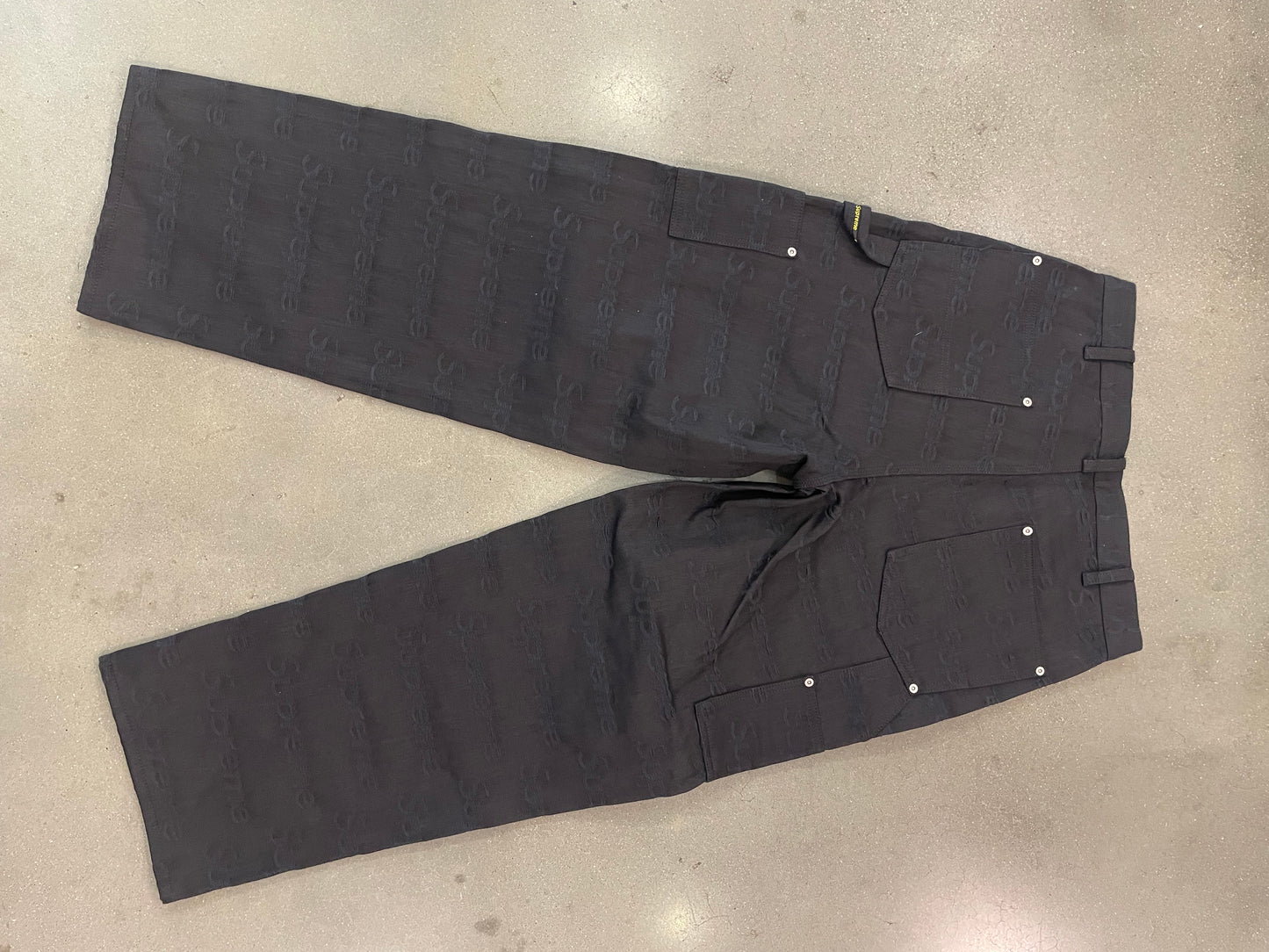 Supreme Jacquard Logos Double Knee Denim Painter Jean Black
