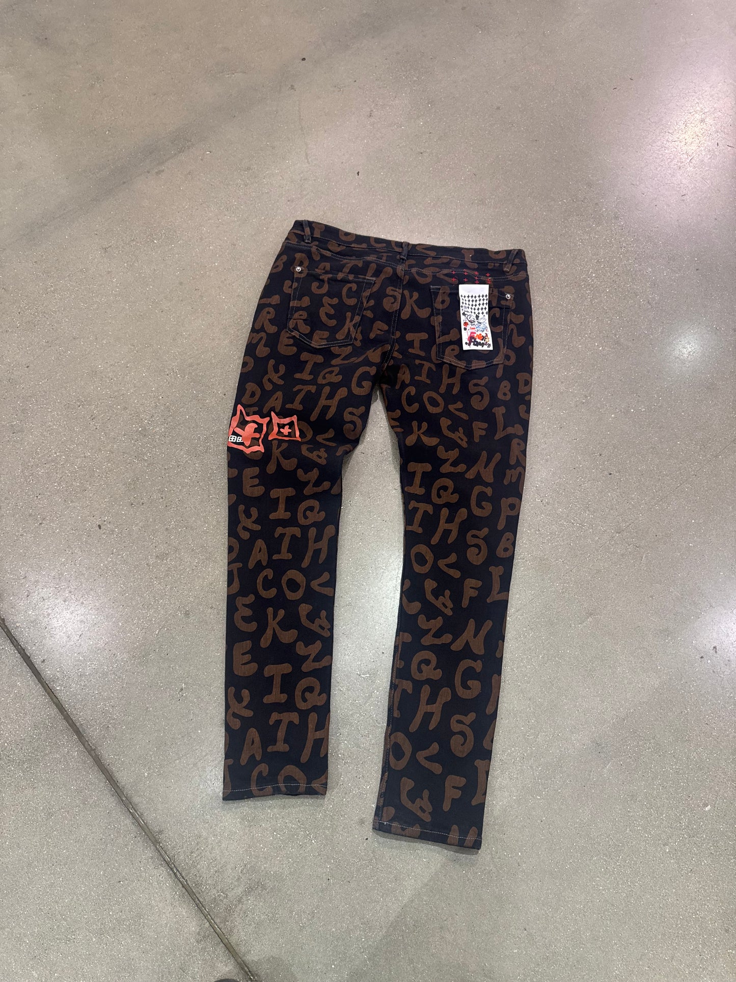 Preowned Ksubi Jeans Brown With Writing
