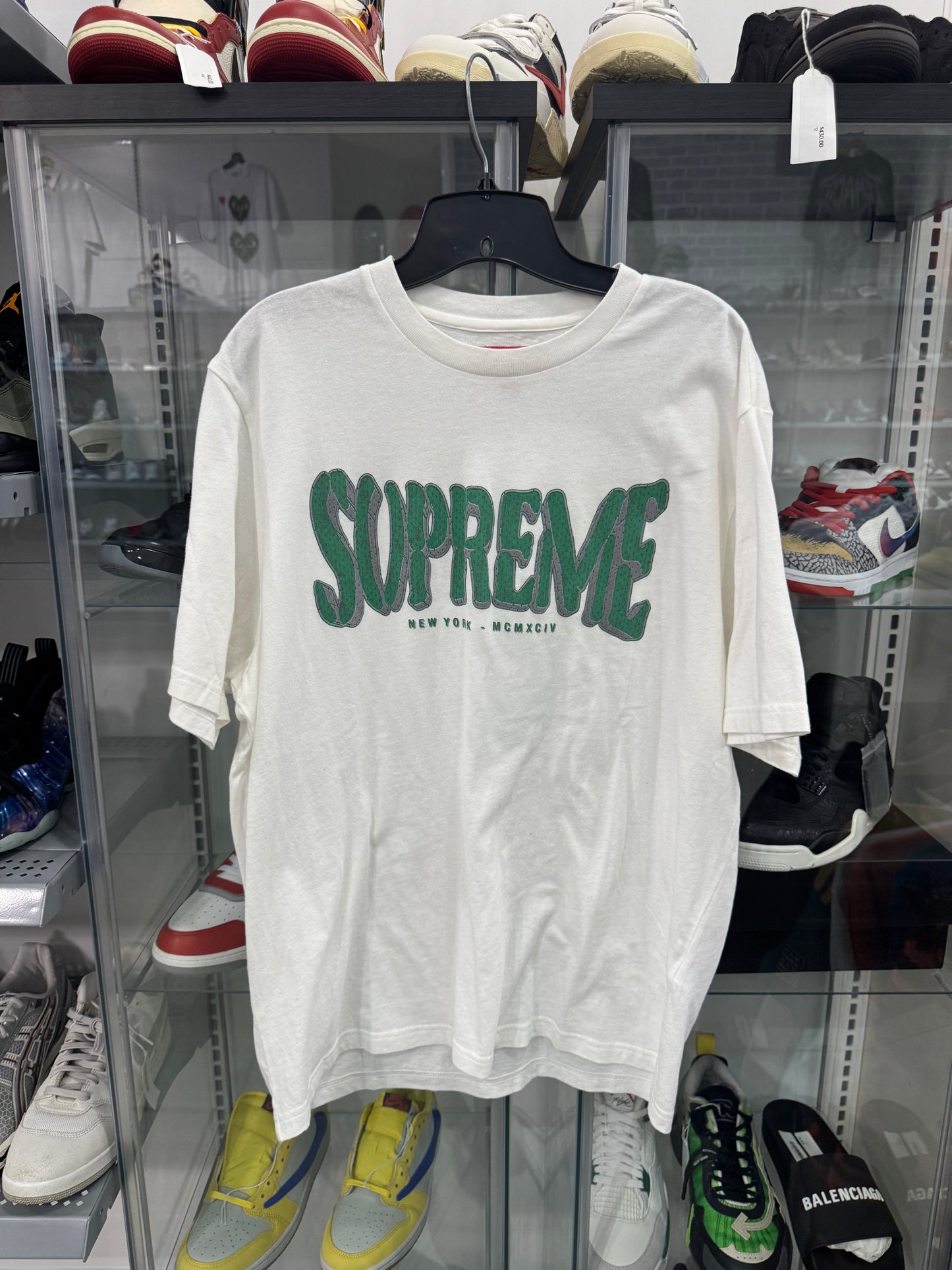 Supreme Flocked Washed S/S Top White