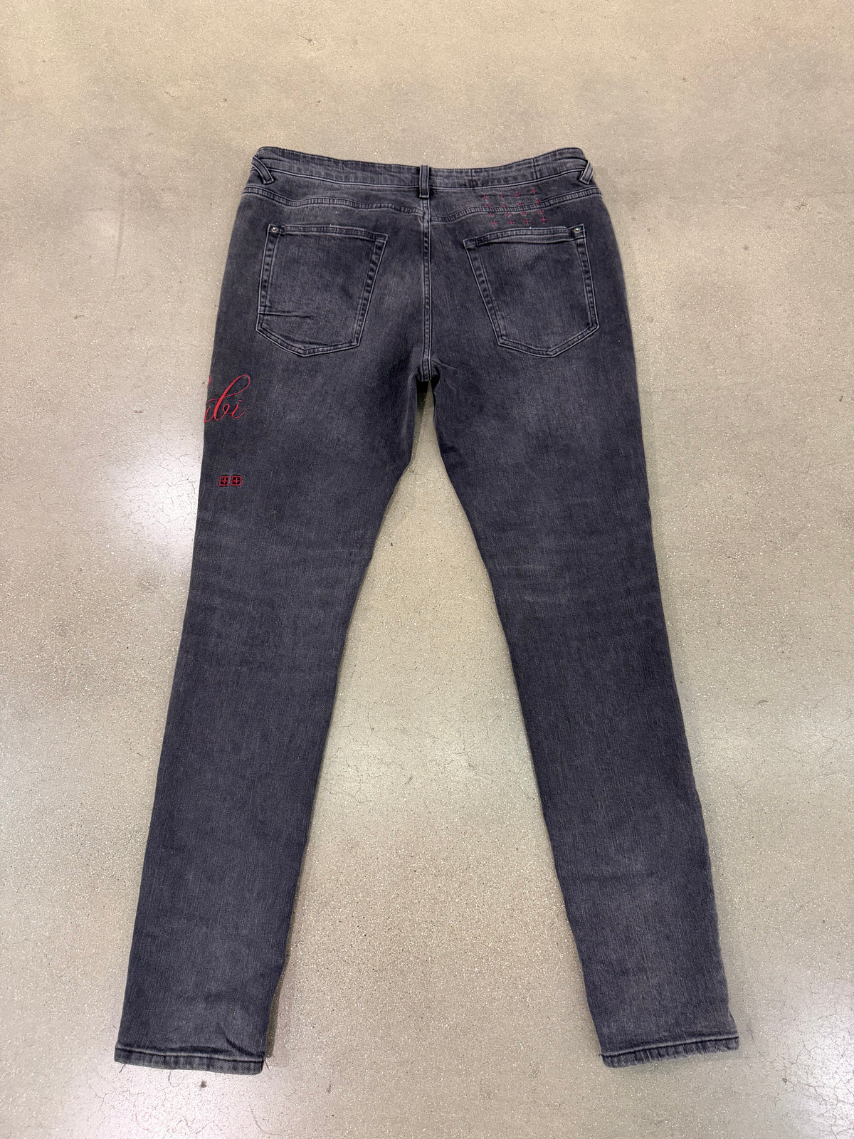 Preowned Ksubi Black Rose Embroidery Jeans
