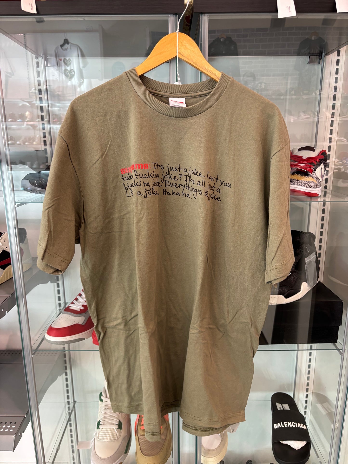 Supreme Joke Tee Light Olive