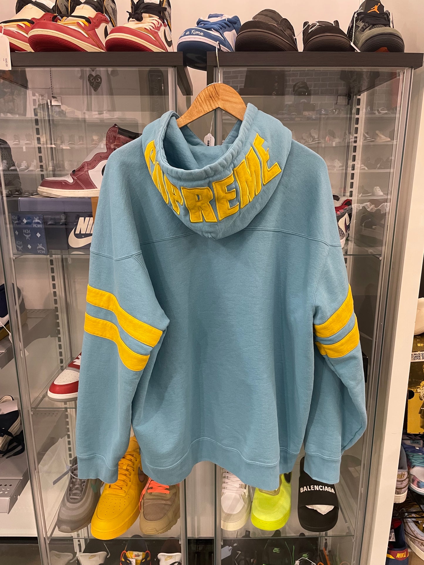 Preowned Supreme US-NY Hooded Sweatshirt Light Aqua