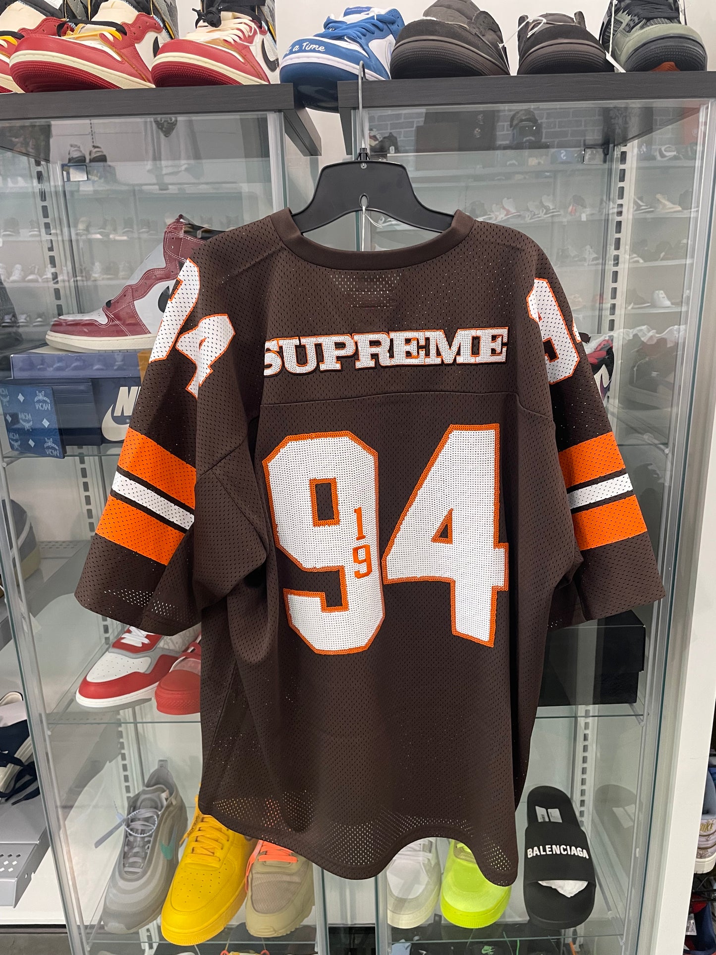 Supreme Sequin Football Jersey Brown