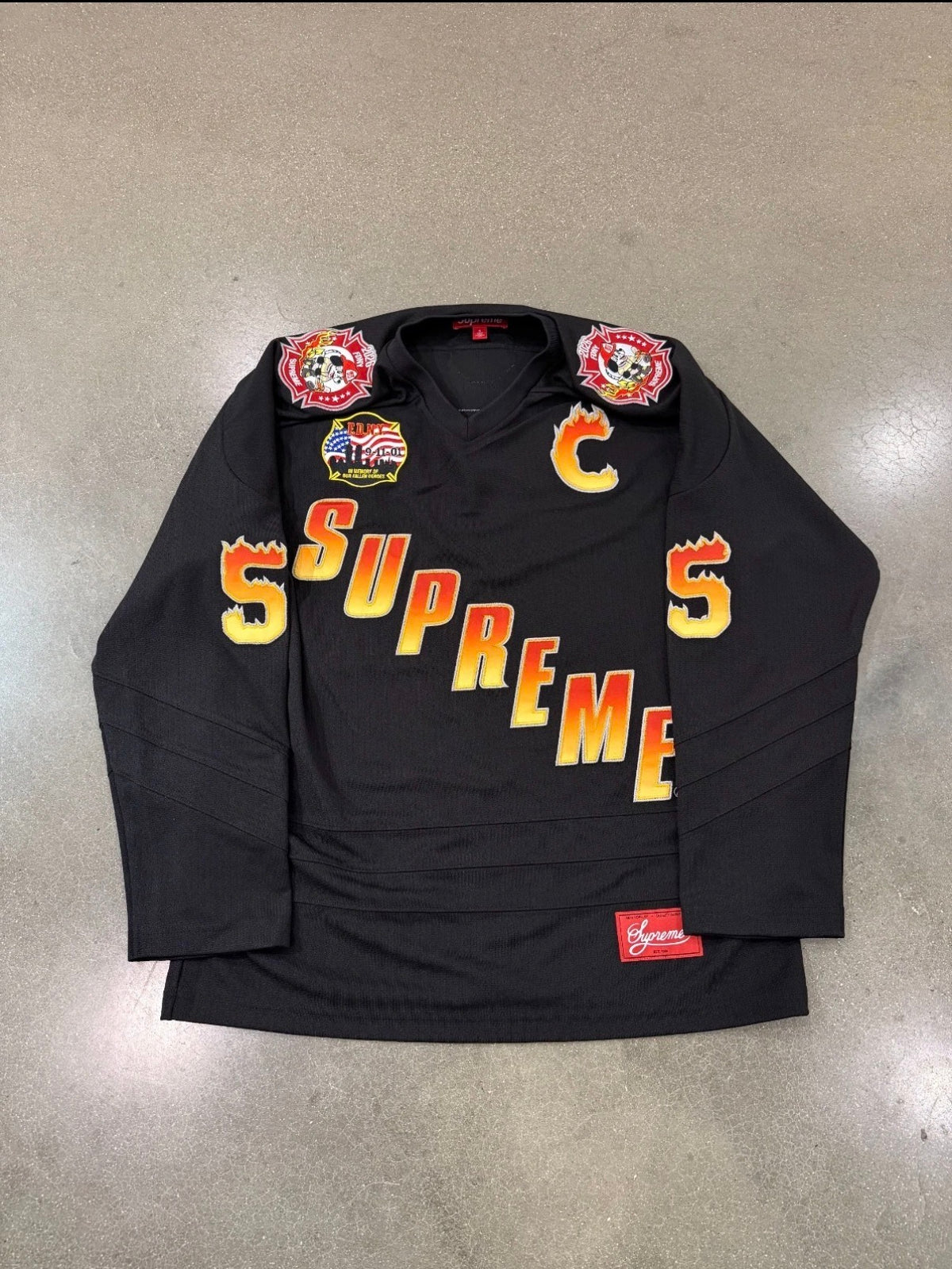 Brand New Supreme FDNY Hockey Jersey Black Size Small