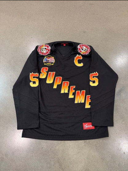Brand New Supreme FDNY Hockey Jersey Black Size Small