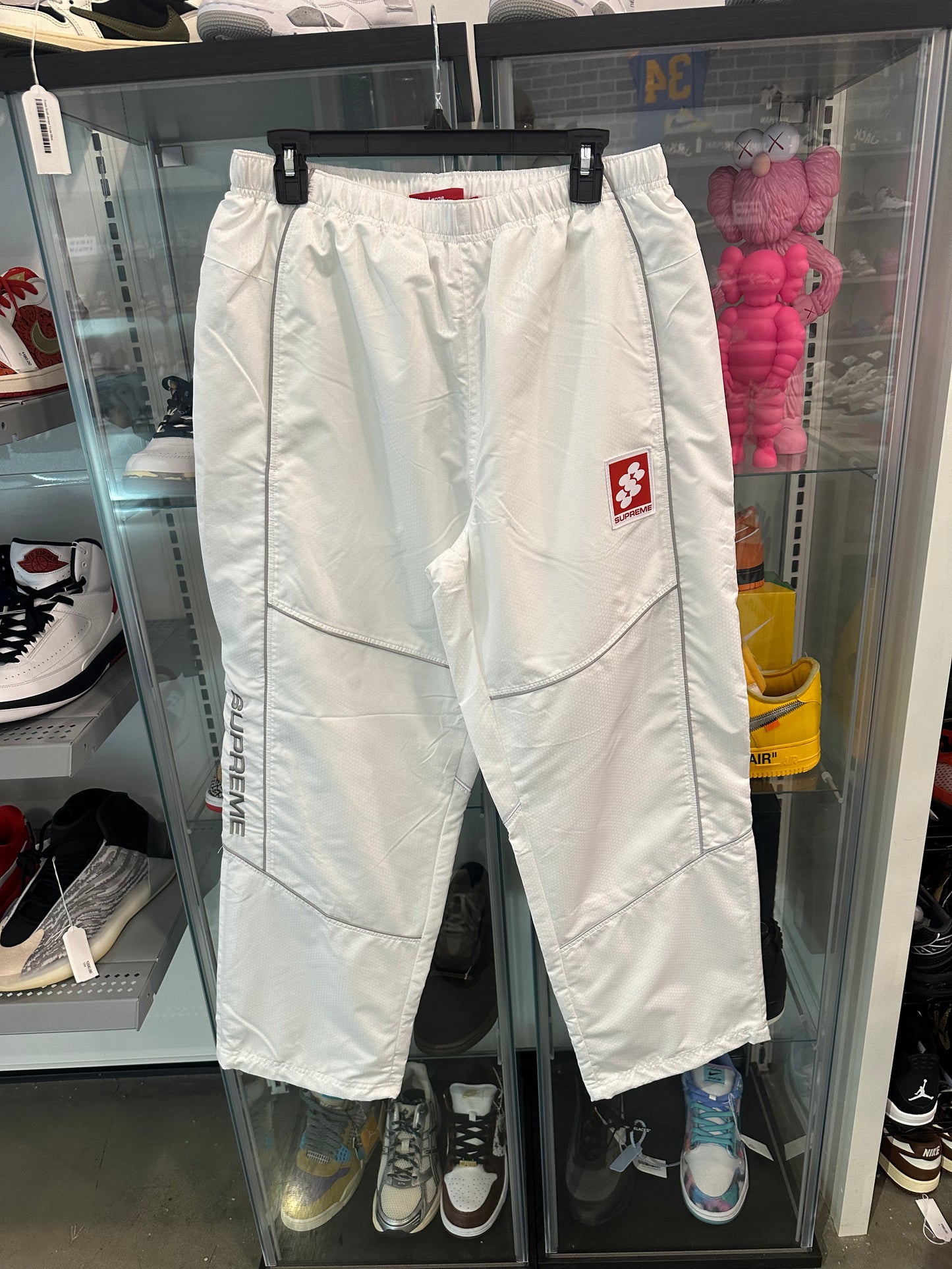 Supreme Reflective Piping Pants White