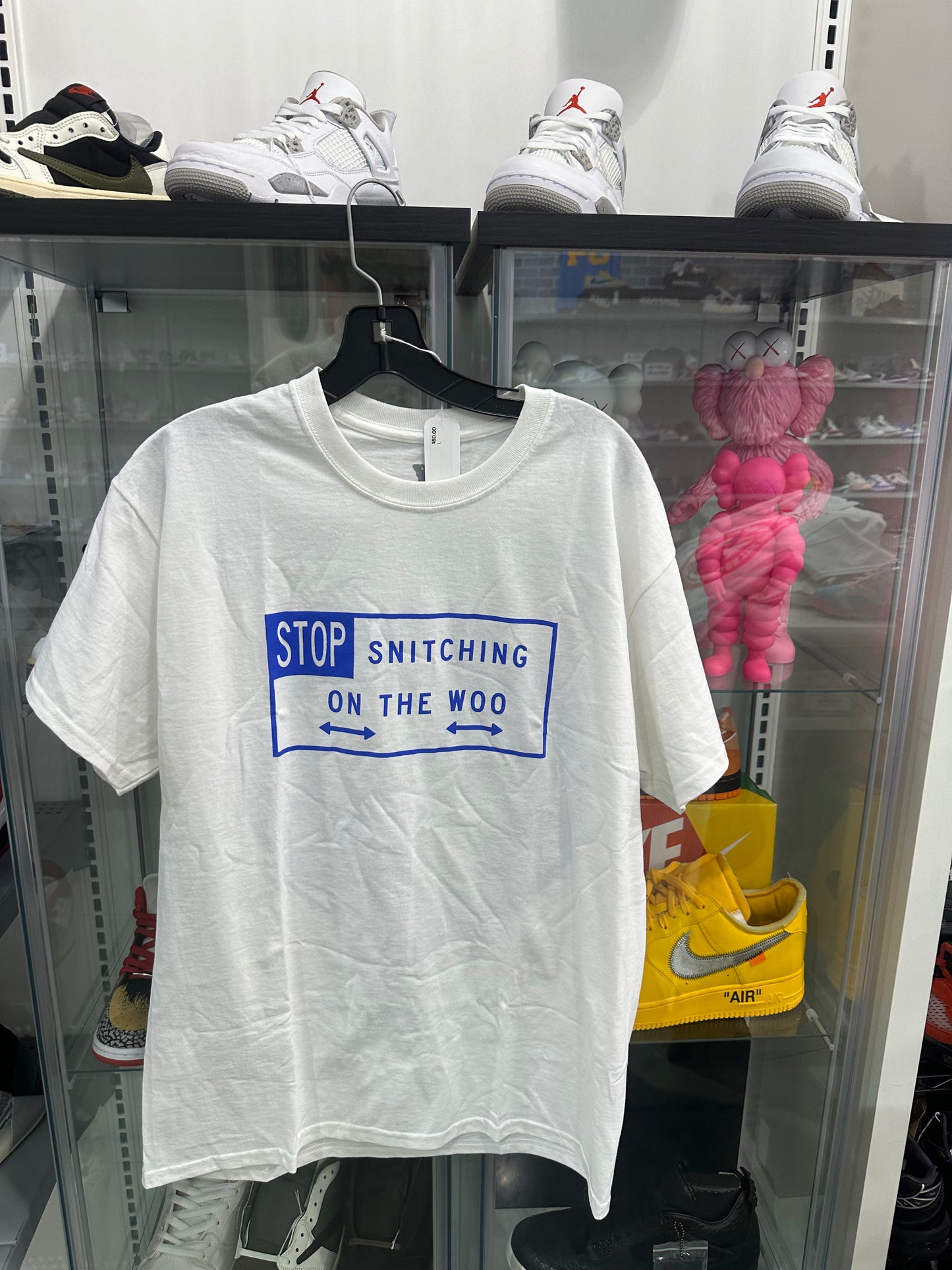 Vlone Woo No Snitching Tee White Blue