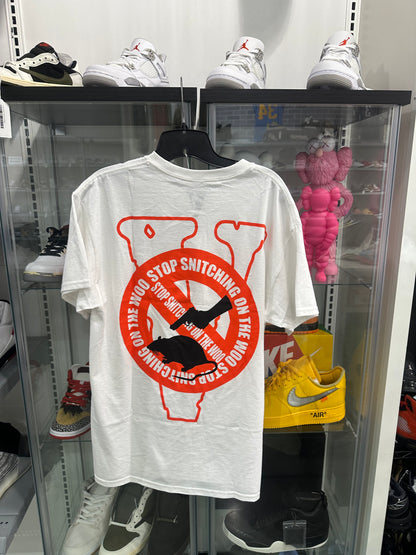 Vlone Woo No Snitching Tee White Red