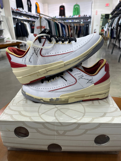 Preowned Air Jordan 2 Off White Red