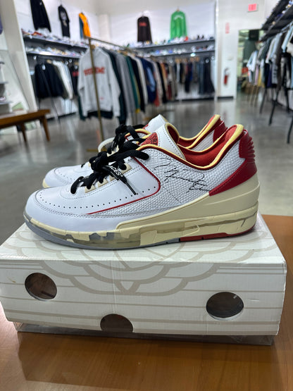 Preowned Air Jordan 2 Off White Red