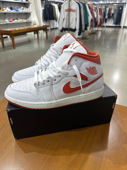 Preowned Air Jordan 1 Mid Dune Red