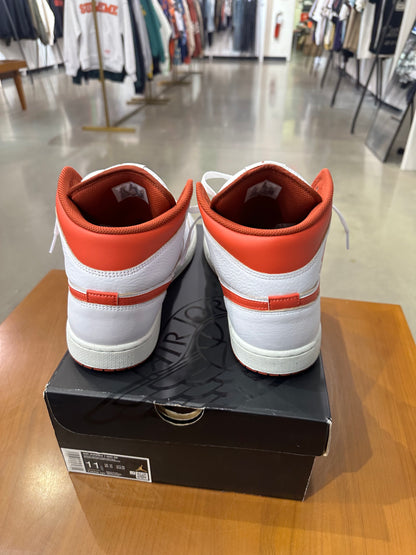 Preowned Air Jordan 1 Mid Dune Red