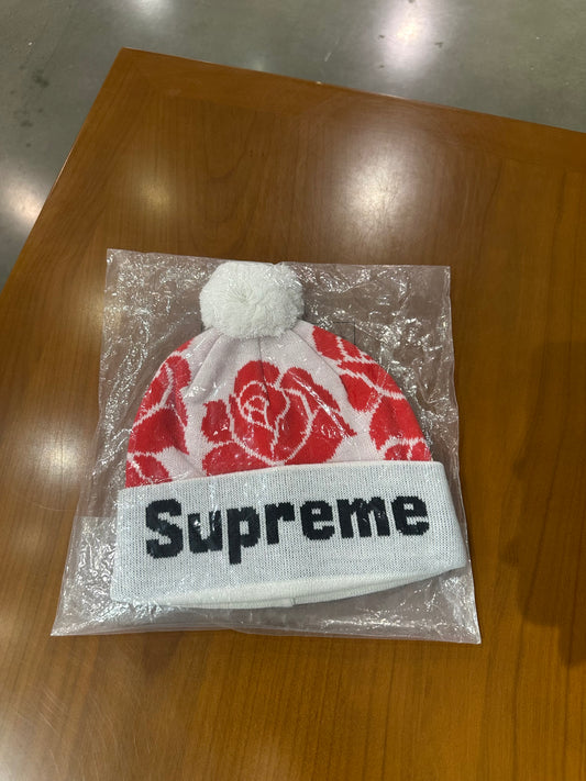 Supreme Rose Beanie White