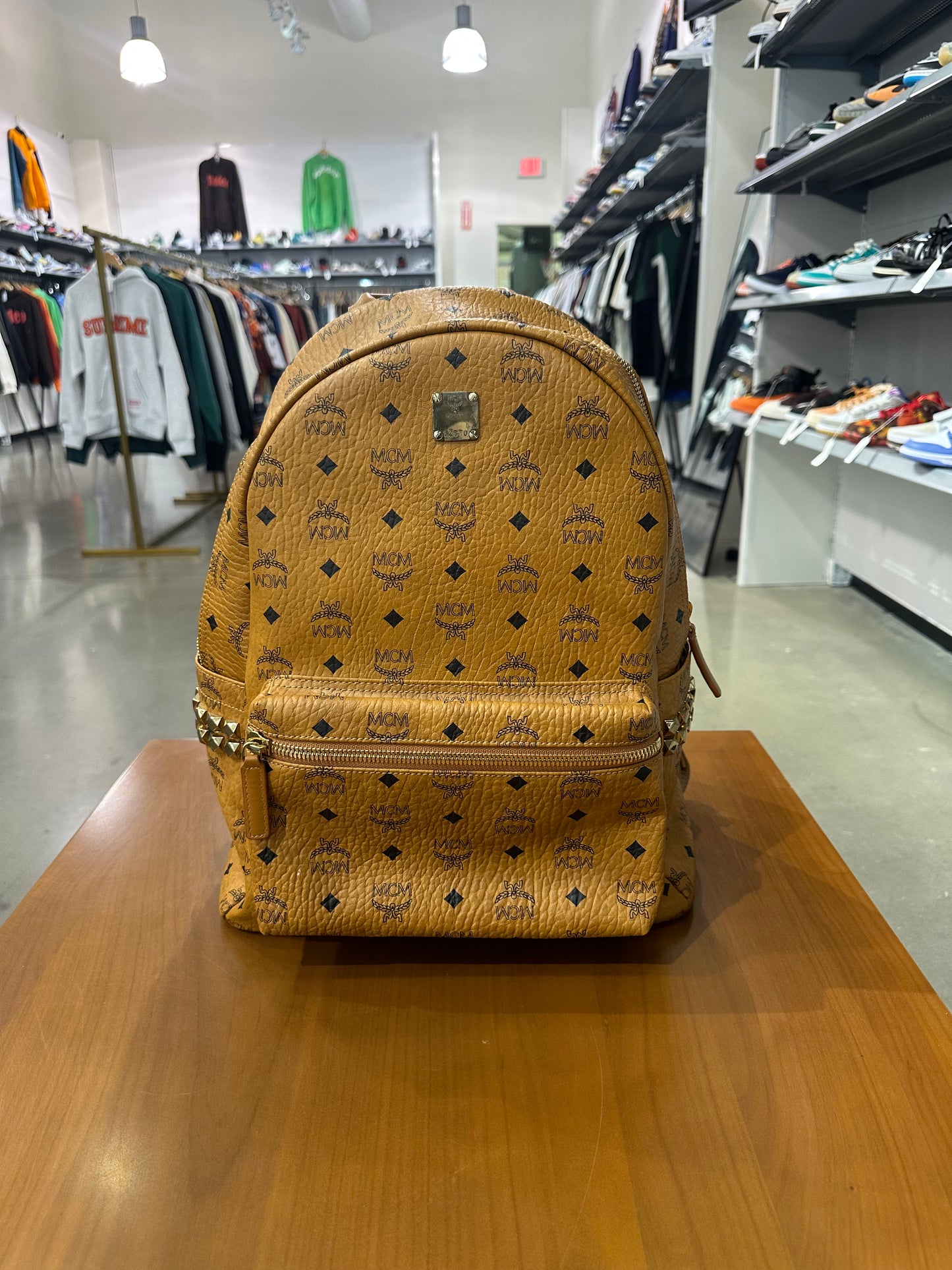 Preowned MCM STARK SIDE STUDS BACKPACK