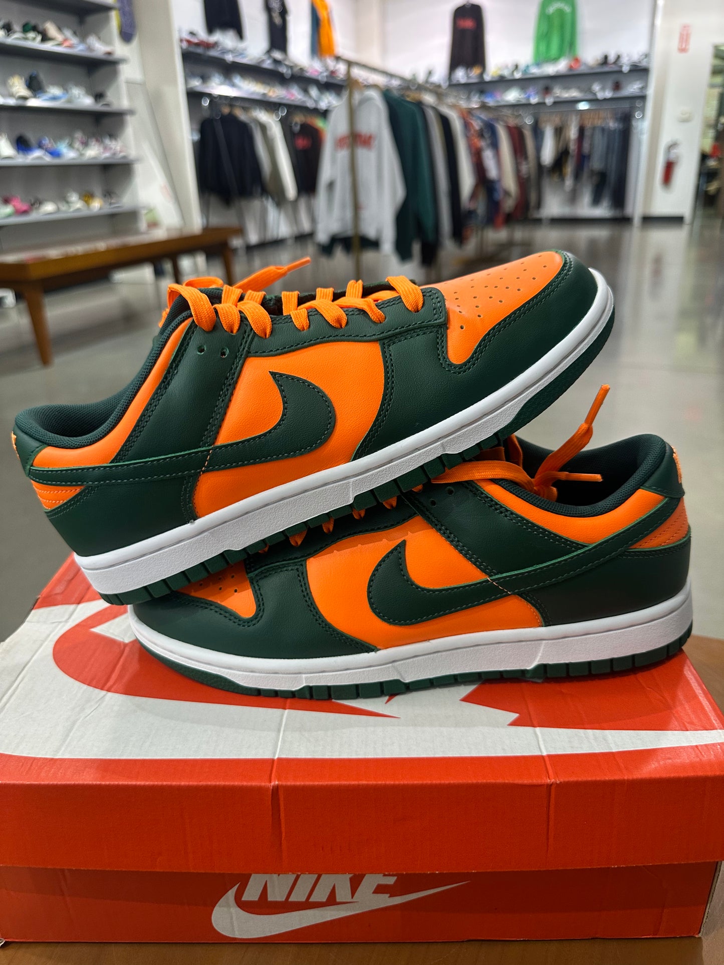 Preowned Nike Dunk Low Miami Hurricanes