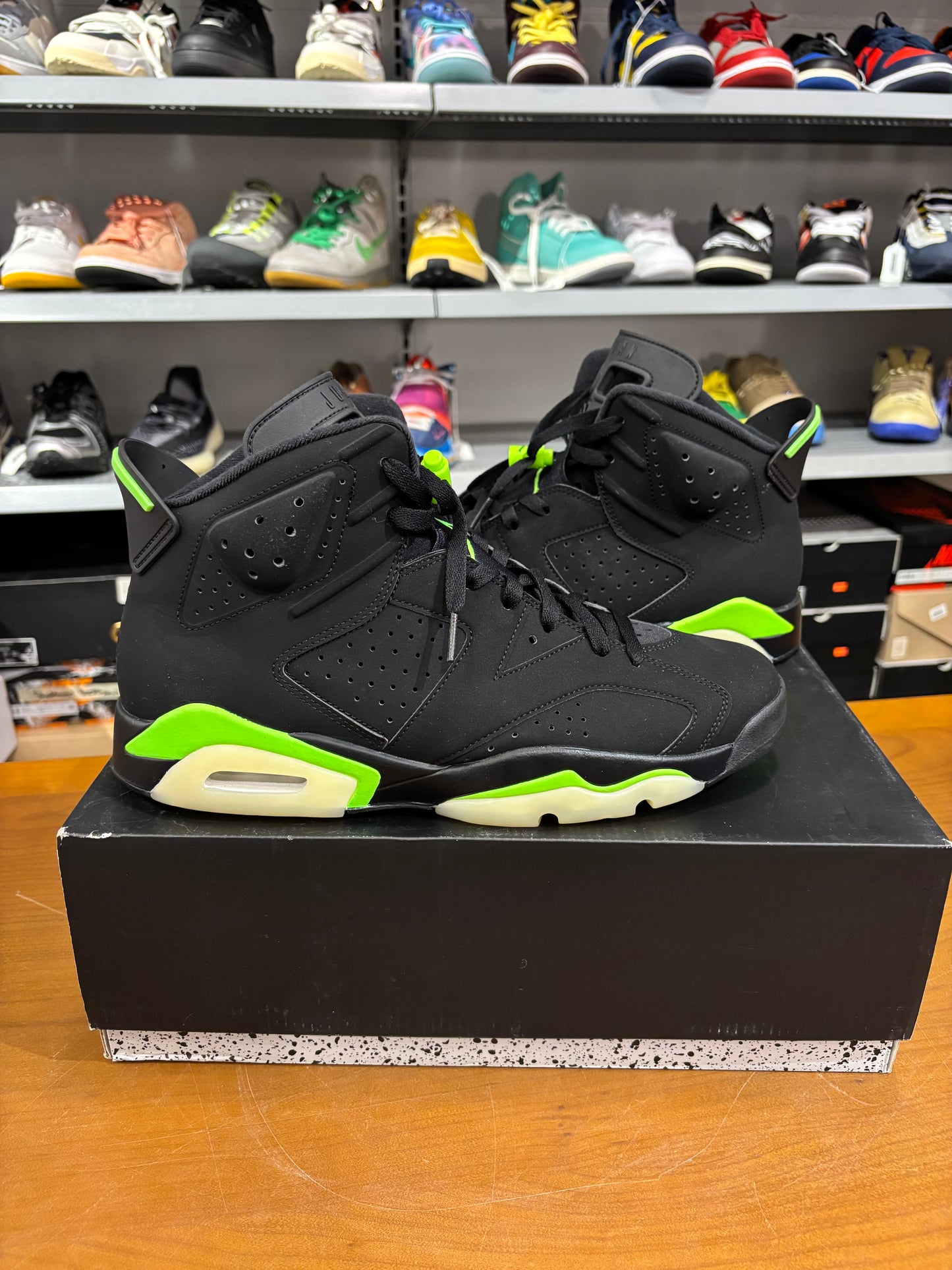 Preowned Air Jordan 6 Electric Green