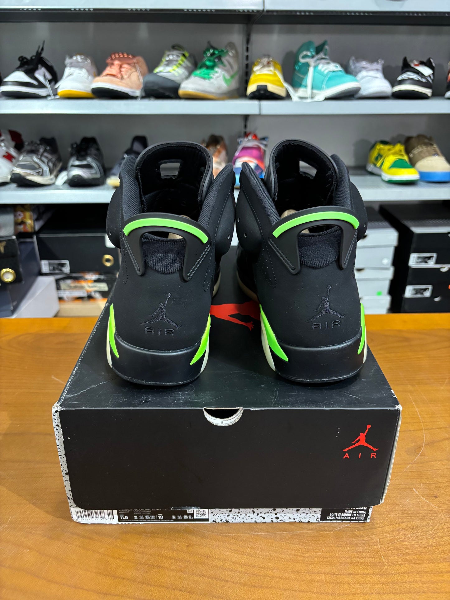 Preowned Air Jordan 6 Electric Green
