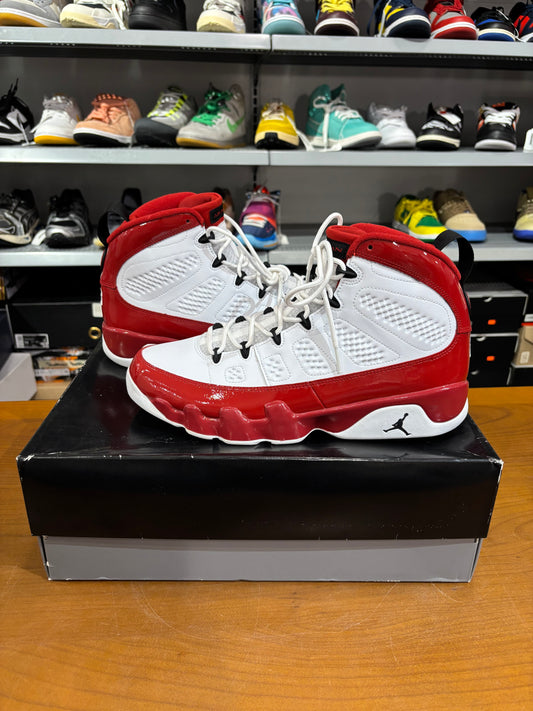 Preowned Air Jordan 9 White Gym Red