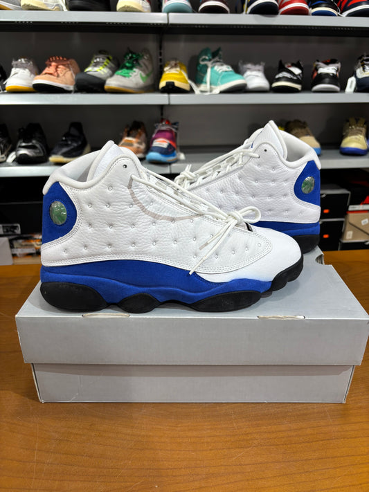 Preowned Air Jordan 13 White Hyper Royal Black