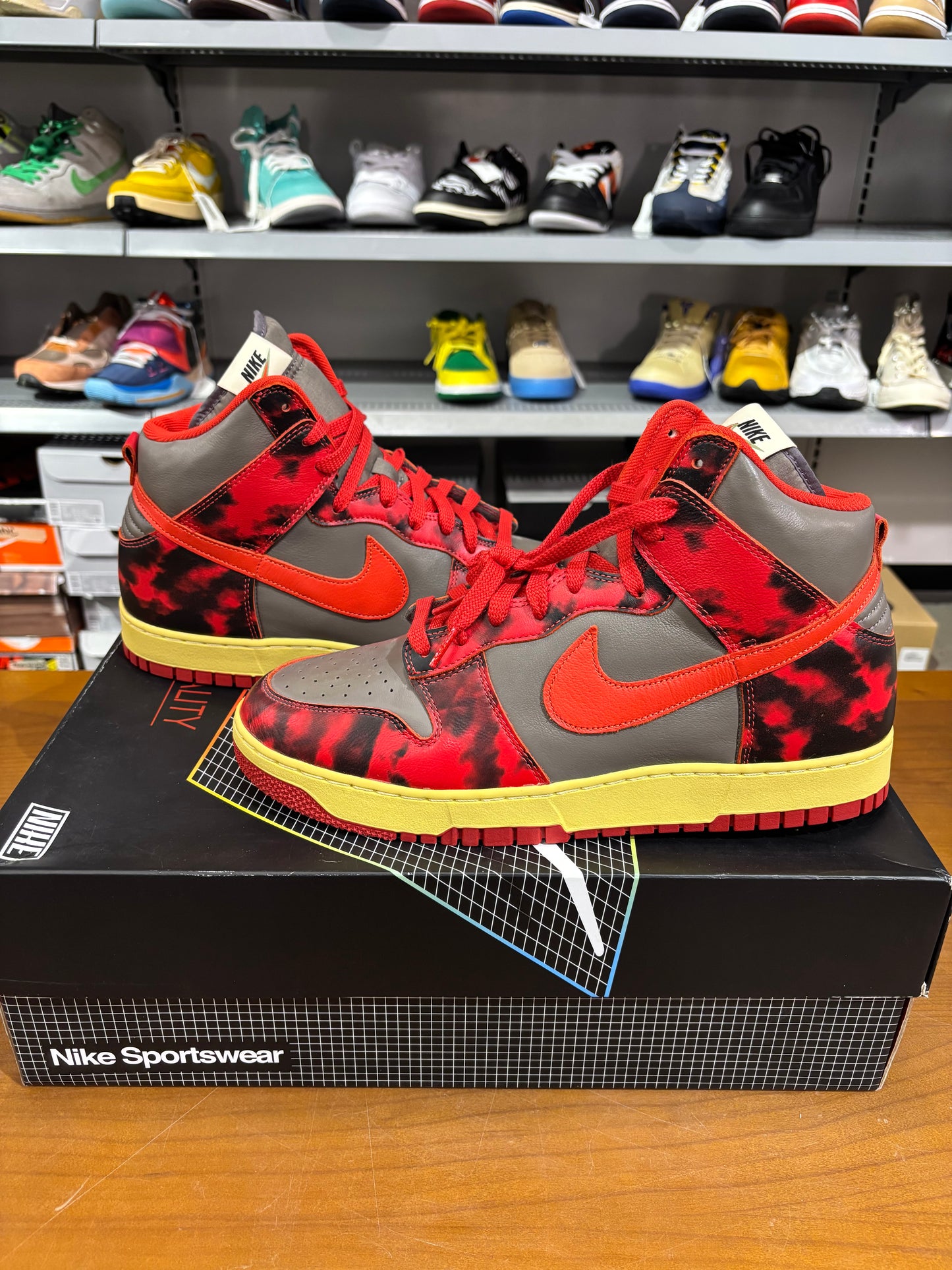 Nike Dunk High 1985 Red Acid Wash