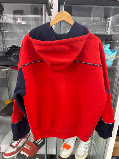Supreme Piping Zip Up Hooded Sweatshirt Red