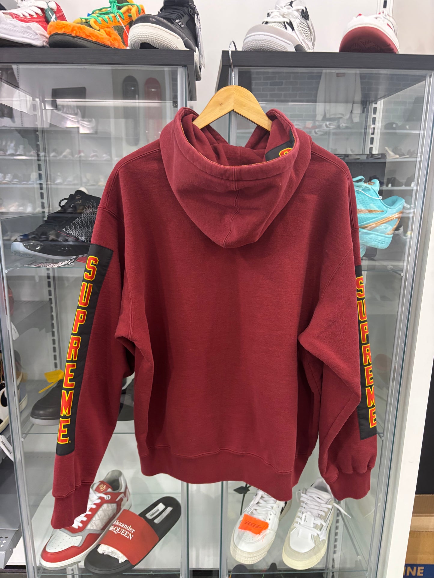 Supreme Woven Patches Hooded Sweatshirt Red (FW25)