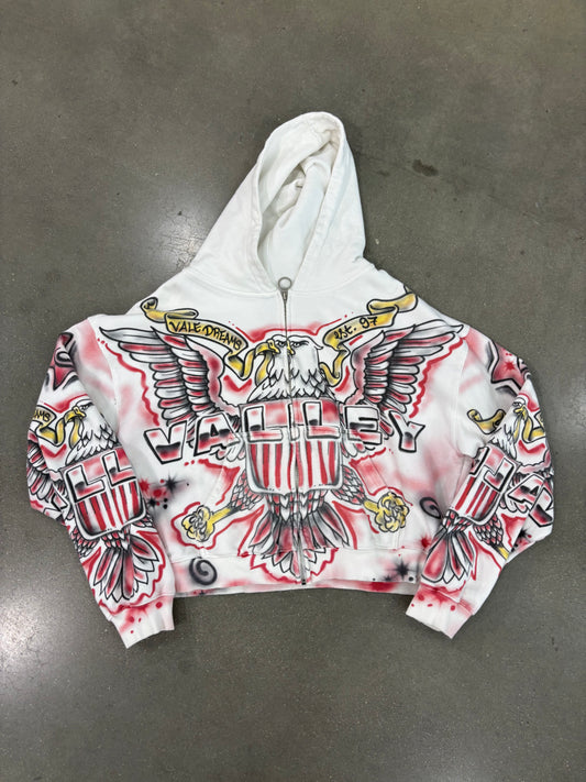 Preowned Vale Flag Zip Up White